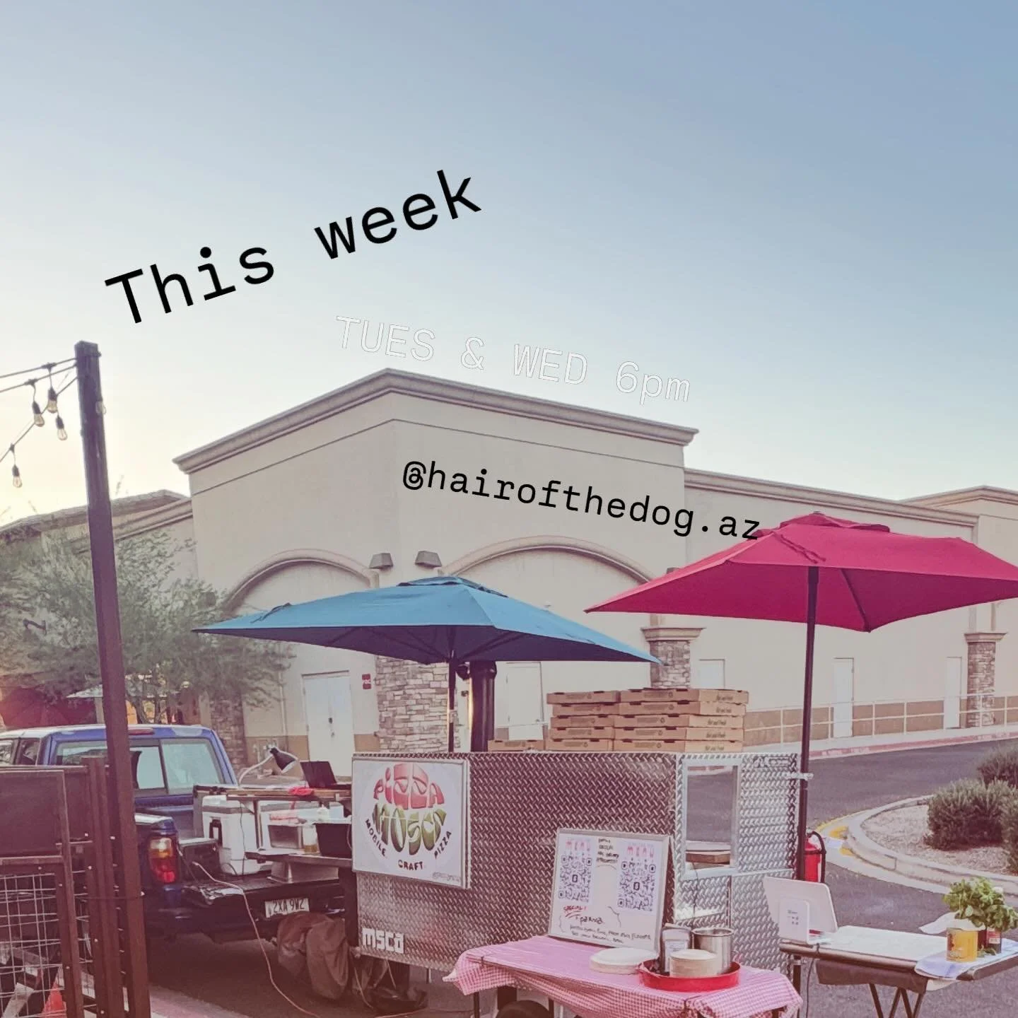 Tonight and tomorrow! I&rsquo;ll be back at @hairofthedog.az slangin pies in this glorious weather. 

6pm-sellout!

✌️🍕