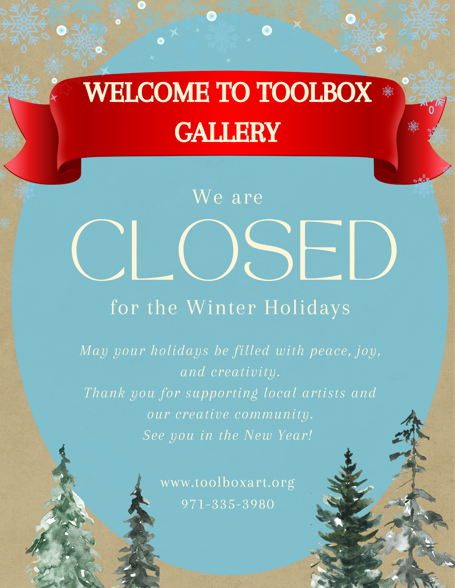 Closed for the Winter Holidays