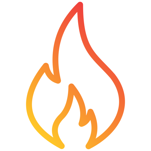 fire gradient outline fire logo