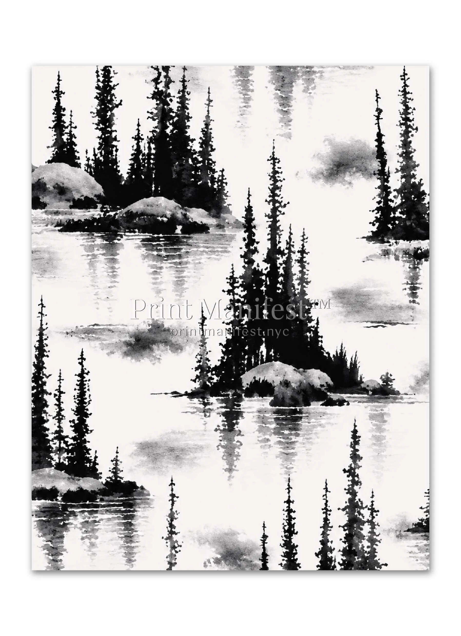 Midnight Forest Reflection