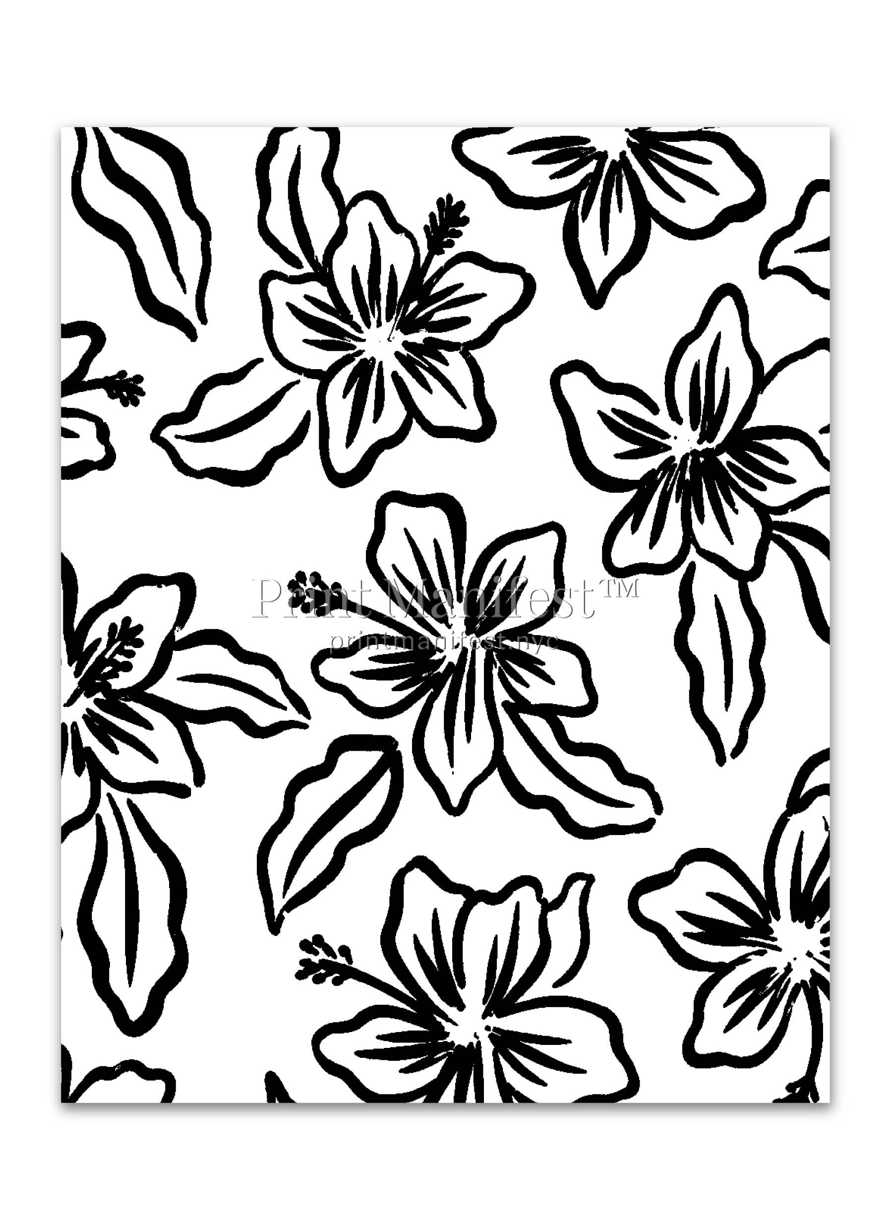 Ink Hibiscus Outline