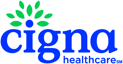 Cigna healthcare logo with a stylized green and blue emblem and the words 'cigna healthcare'