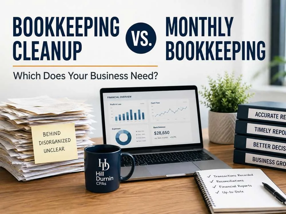 Bookkeeping cleanup compared with monthly bookkeeping for small businesses