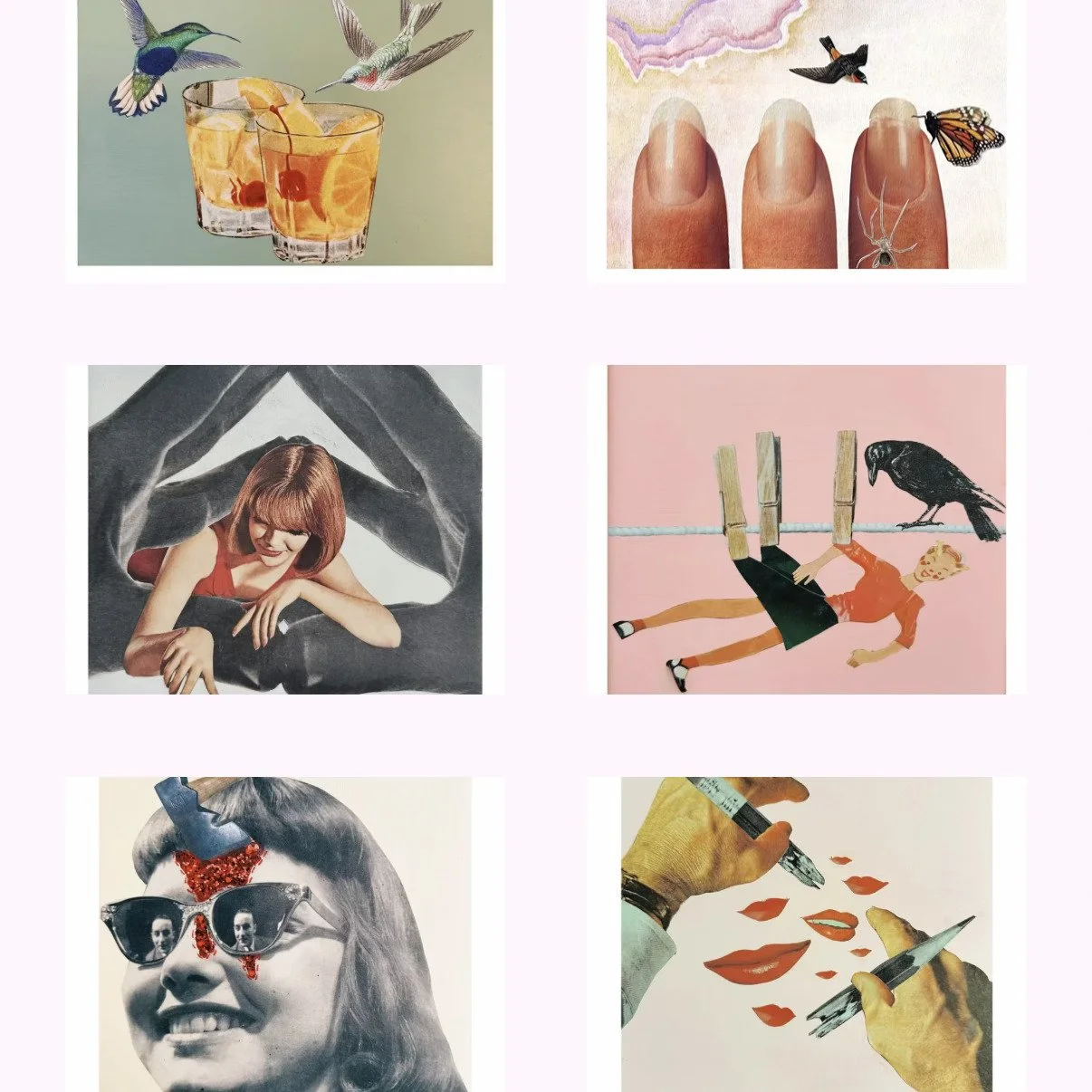 Do you like weird art? Do you also have a lot of feelings? I think there’s something healing about taking images from what is considered a ‘wholesome’ time in America and reconfiguring them to represent some of my experiences and thoughts. 