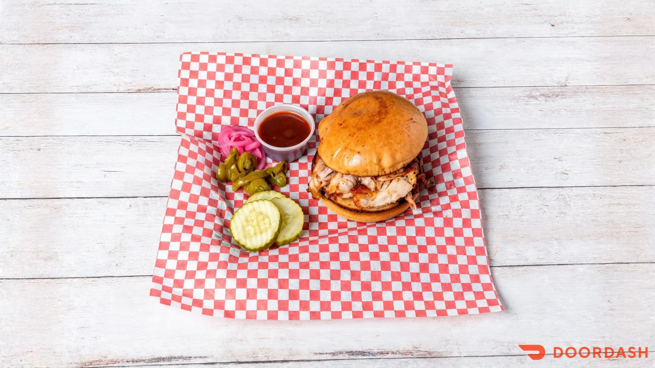 pulled chicken sandwich