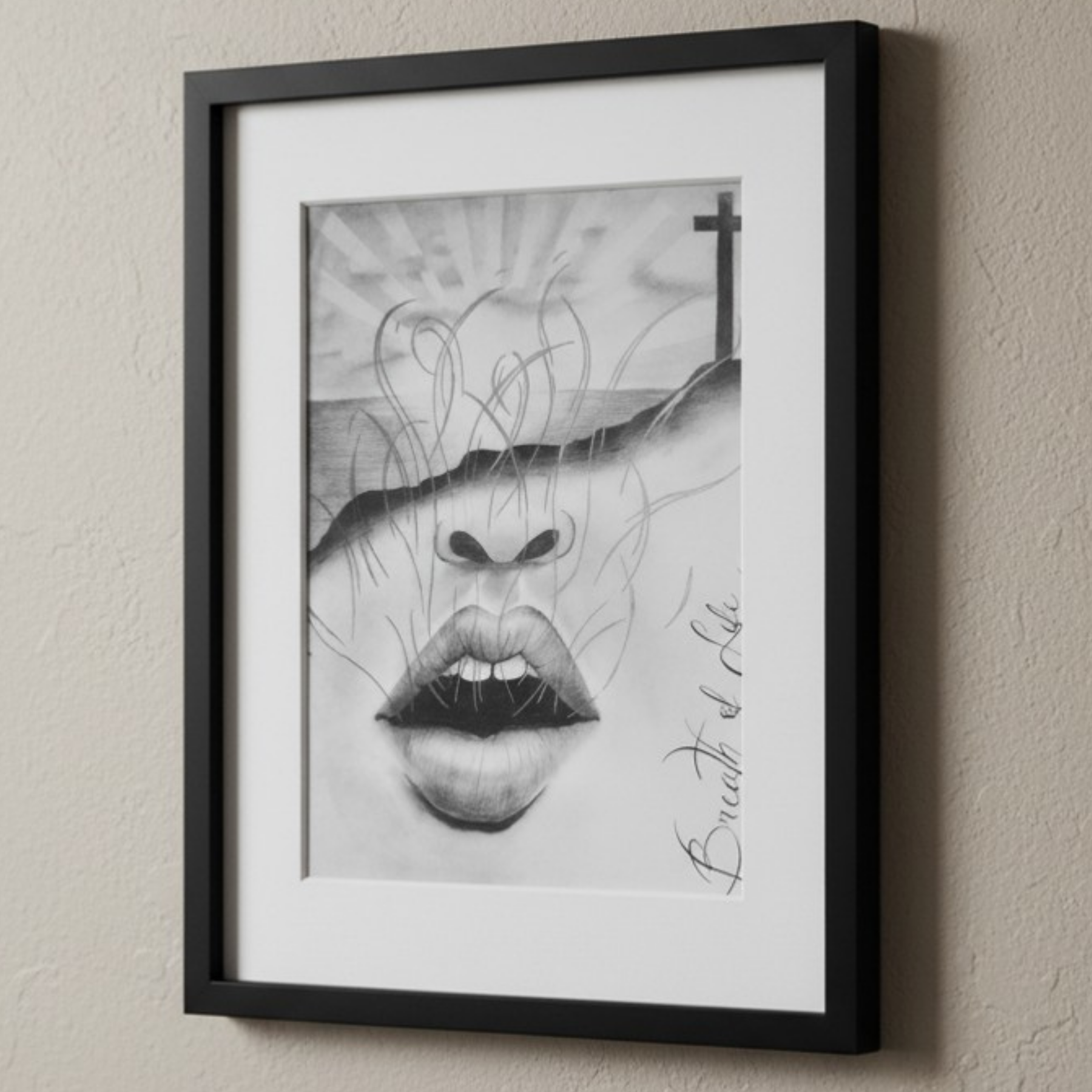 "Breath of Life" framed