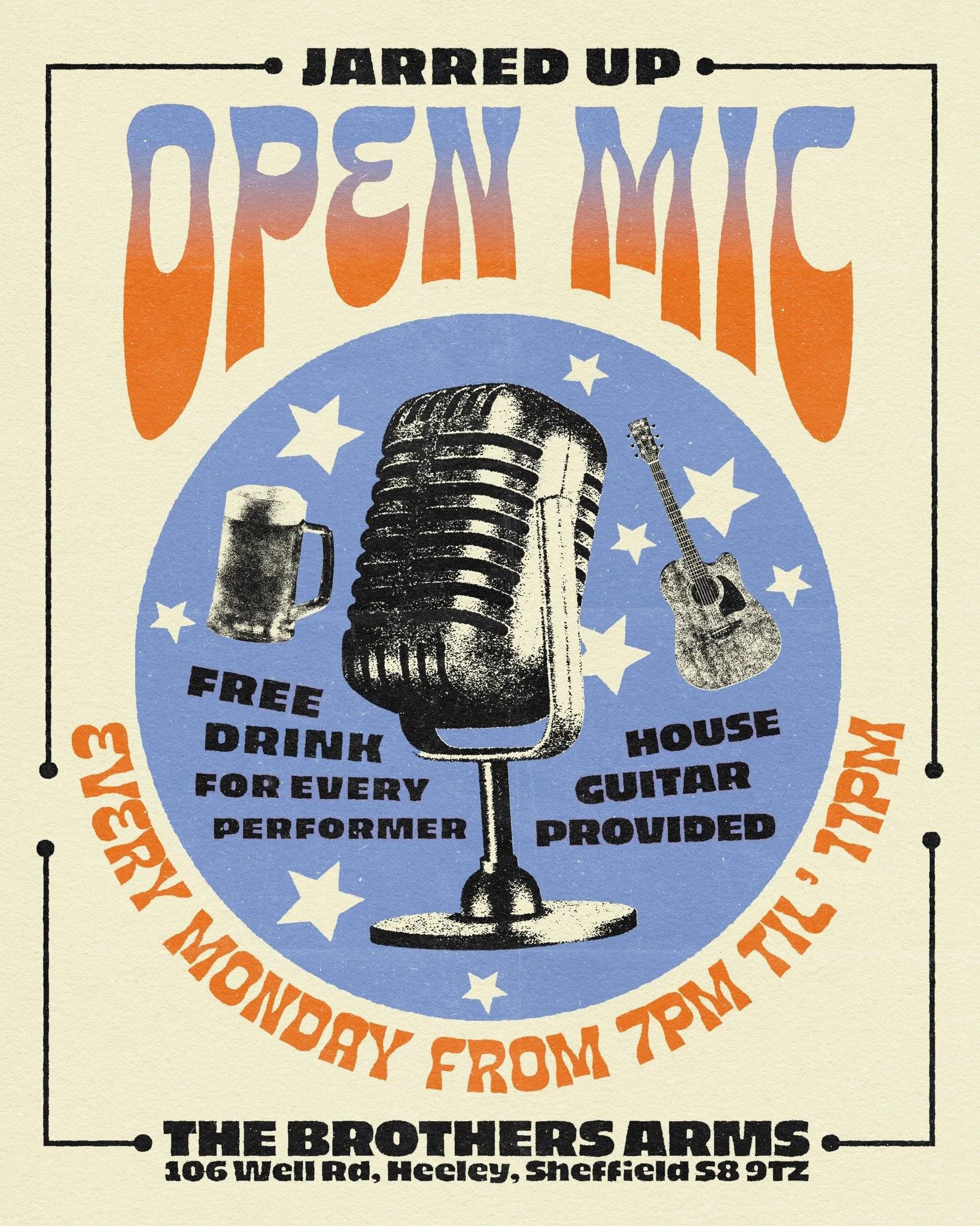 Once again, it&rsquo;s Open Mic night at the Brothers Arms! Hosted by the wonderful people over at @jarreduphq! Come down and show off your talents, all styles and abilities are welcome and there&rsquo;s a house guitar if ya need it!