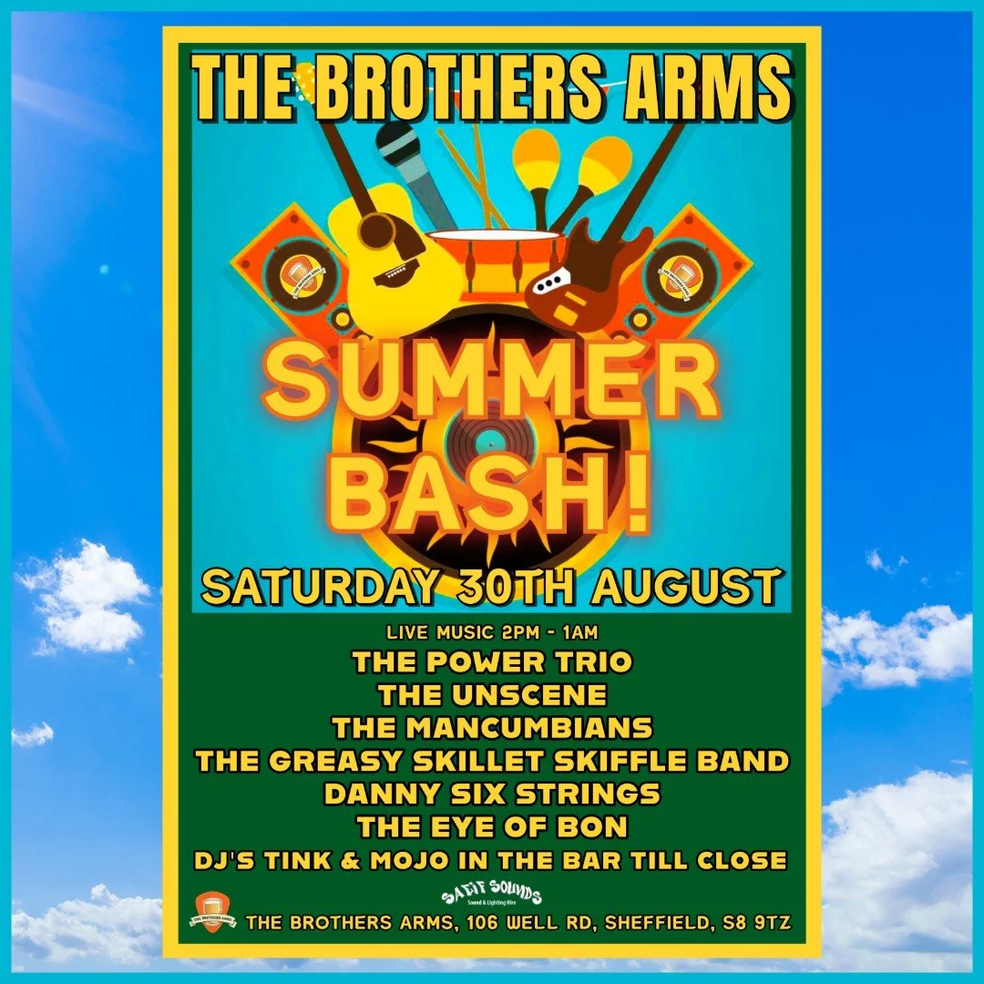 🍻☀🍻 ONE WEEK TO GO! 🍻☀🍻

Summer Bash 2025 is fast approaching we can&rsquo;t wait to celebrate summer on the 30th of August! We have a fantastic line-up full of talented artists for you all! Including 6 wonderful bands and two groovy DJs it&rsquo