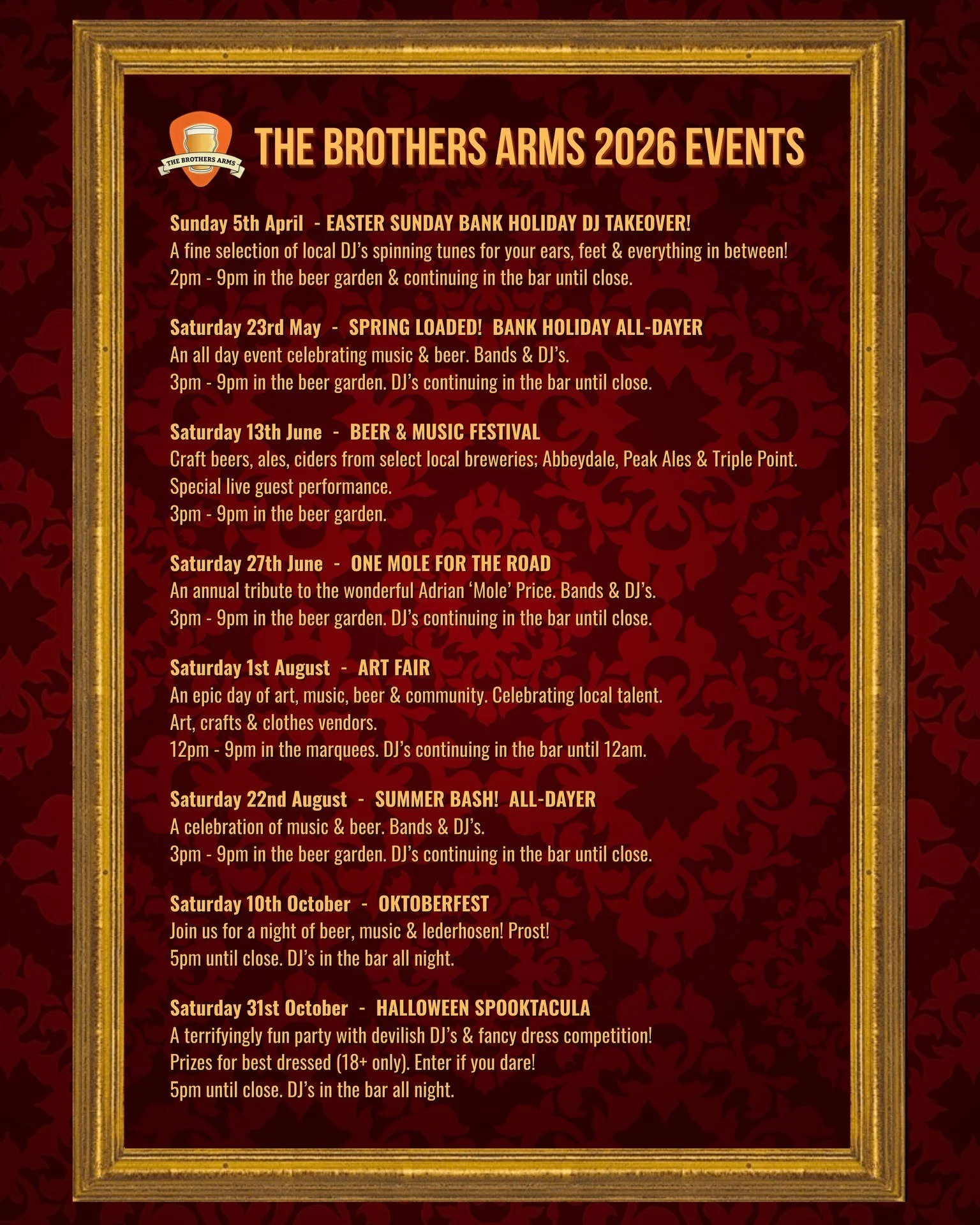 Here&rsquo;s what we&rsquo;ve go coming up this year! We can&rsquo;t wait for a great year of music, beer and good times!