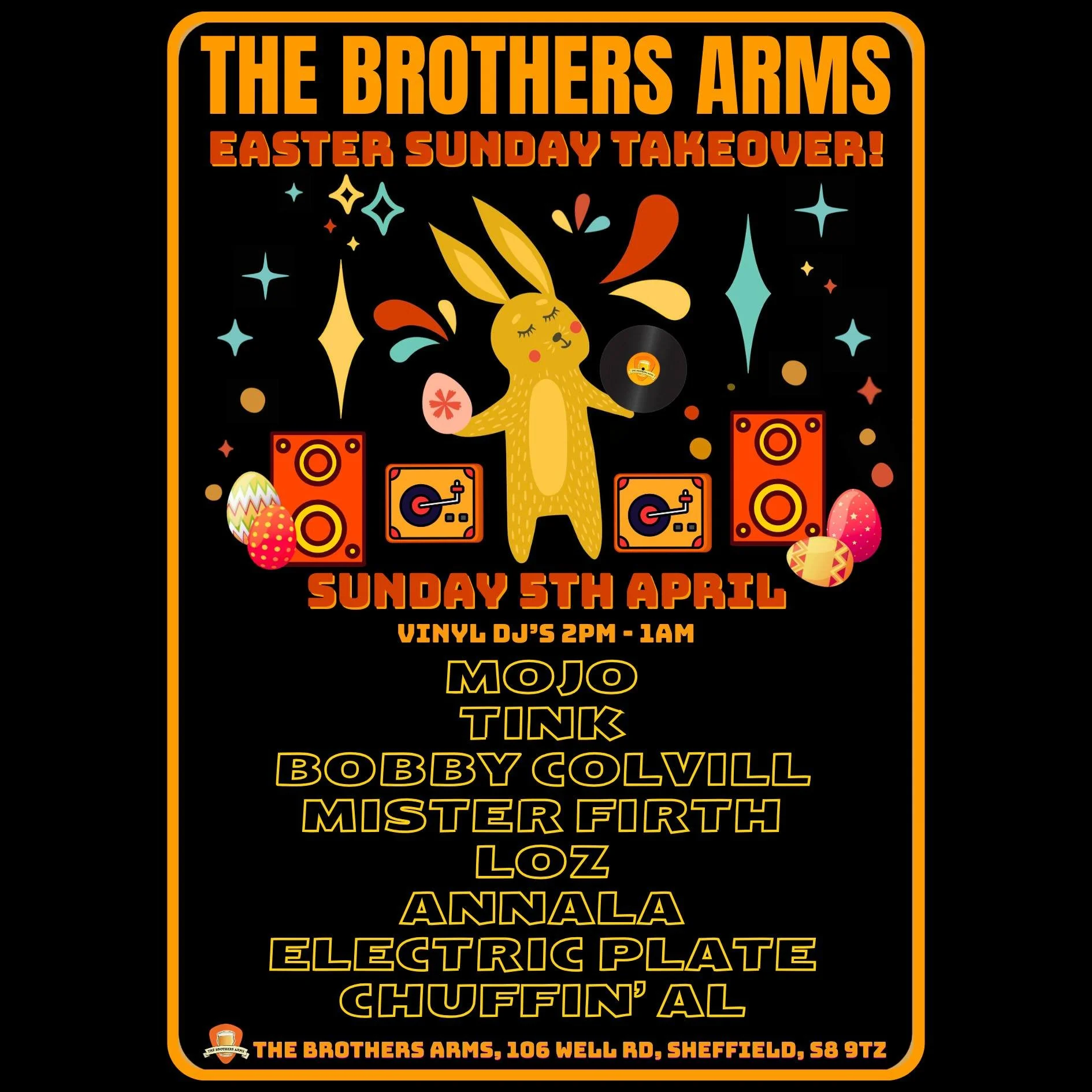 Join us for Tinks Annual Easter Sunday Takeover on the 5th of April. A fantastic selection of local DJ&rsquo;s curated by our resident DJ Tink. Spinning tunes for your ears, feet and everything in between! 

3-9pm in the marquee. Continuing in the ba