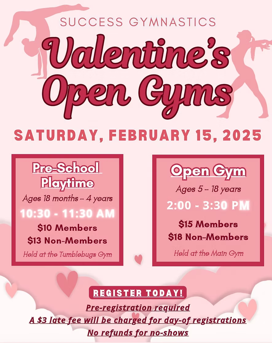 Event advertisement for SUCCESS Gymnastics