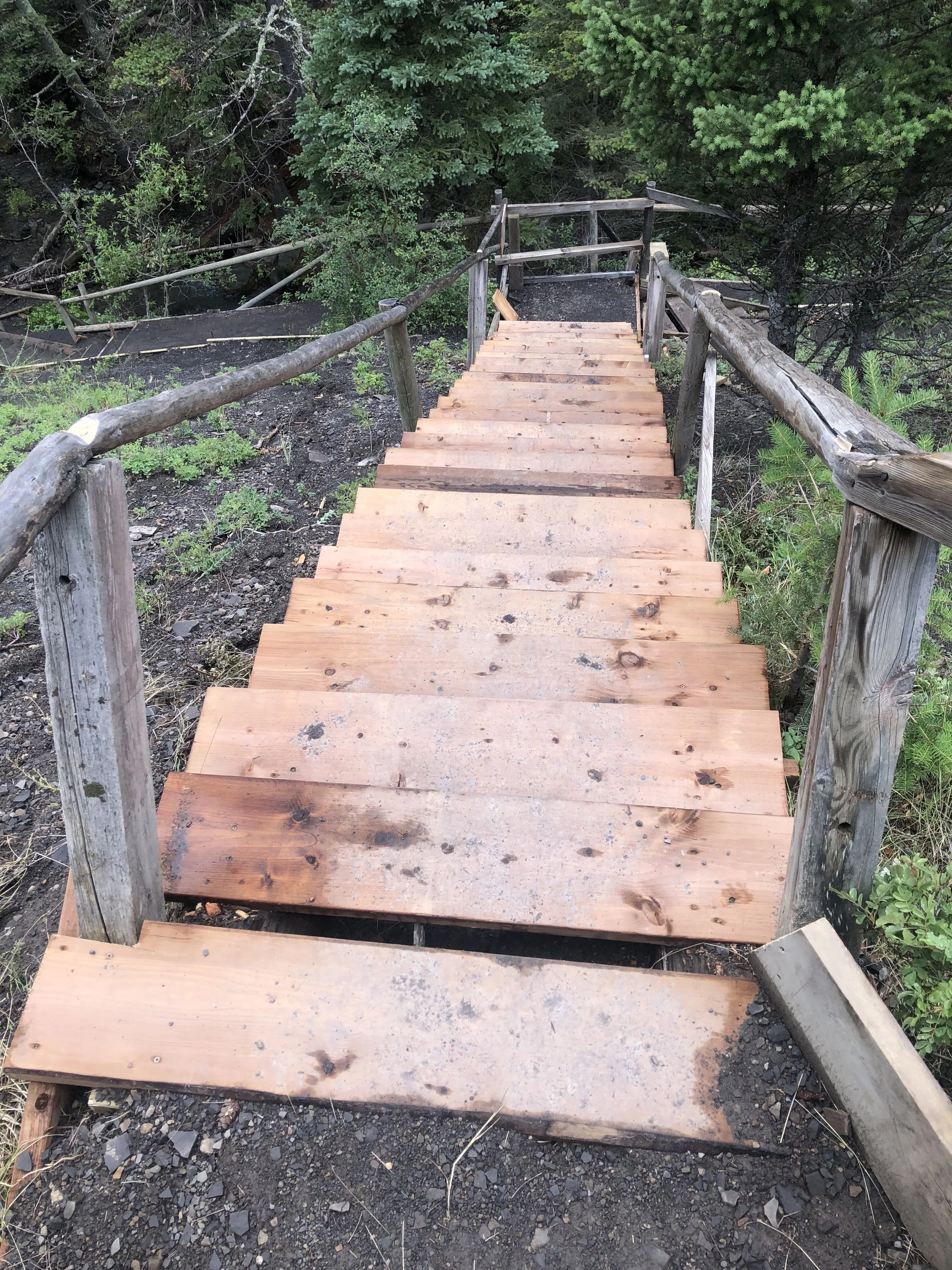 One of several sets of steps repaired