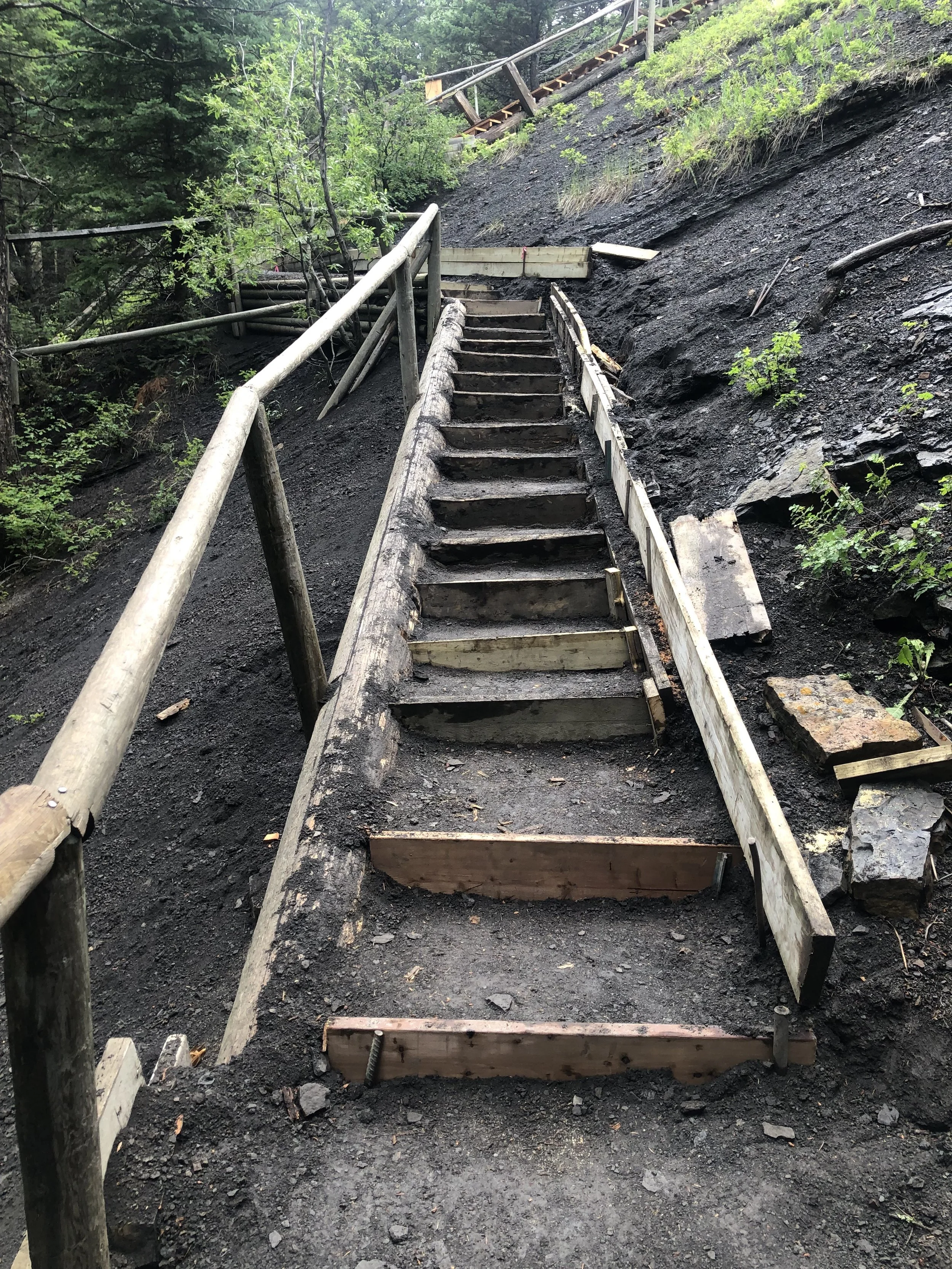 The new stairs up from the falls are now safe