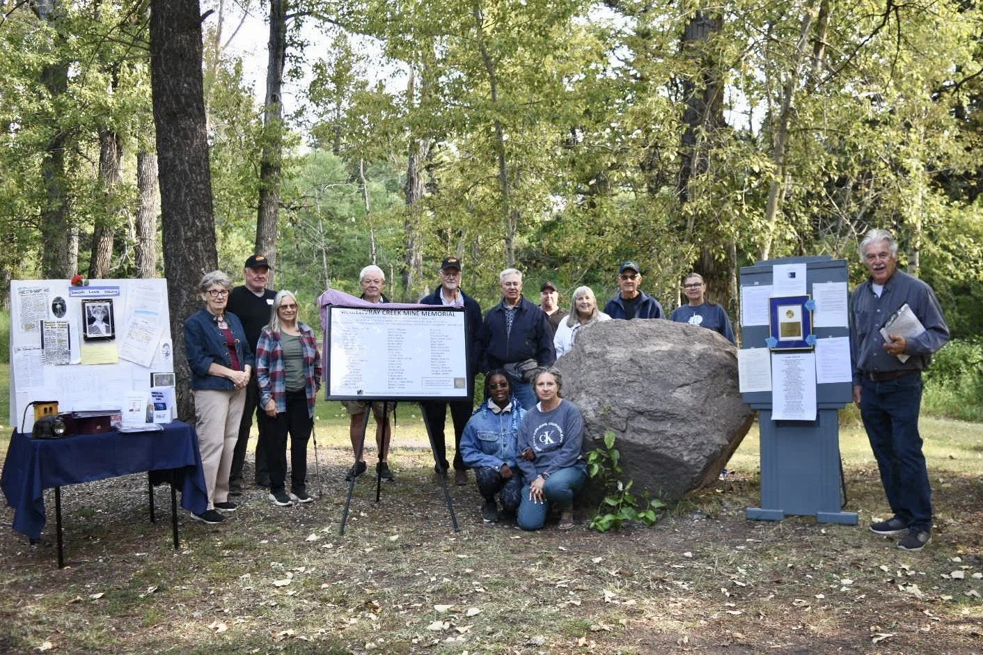 Displays set up at Miners Path
