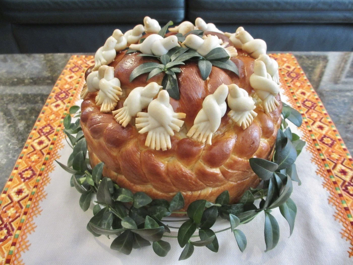 Korovai - traditionally decorated offering