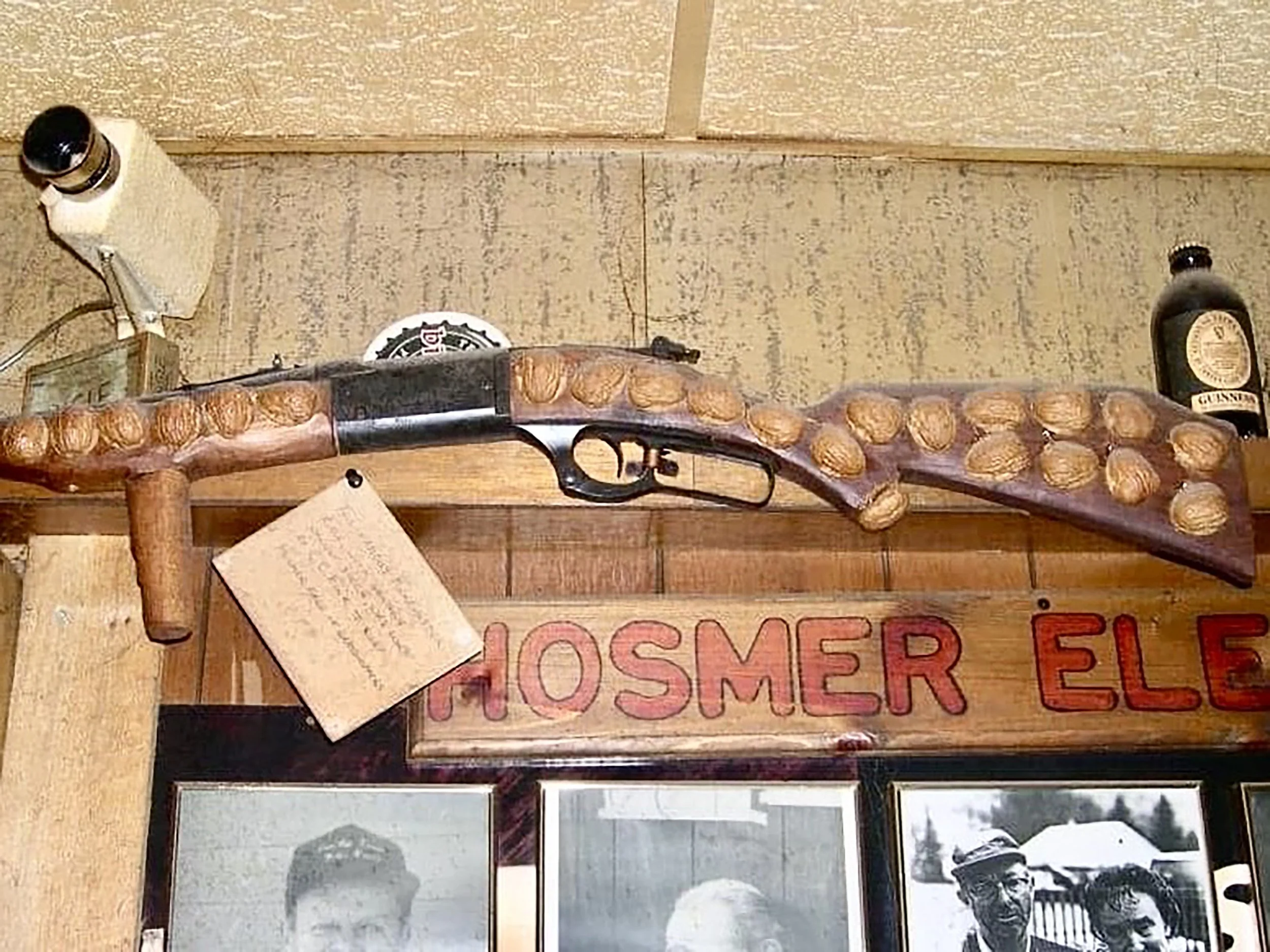 A genuine “walnut stock gun” at the Hosmer Bar