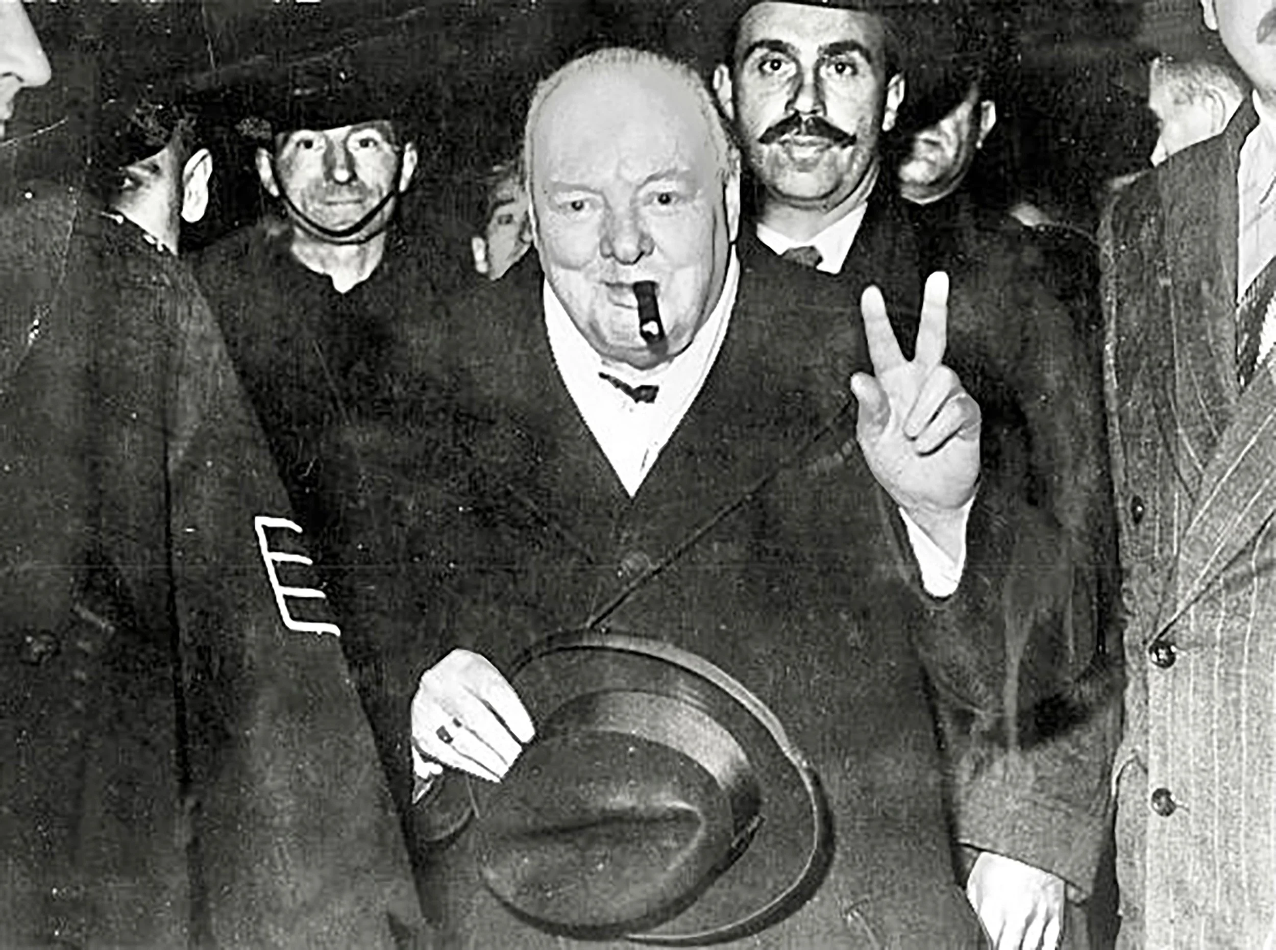 Winston Churchill and his famous V for Victory