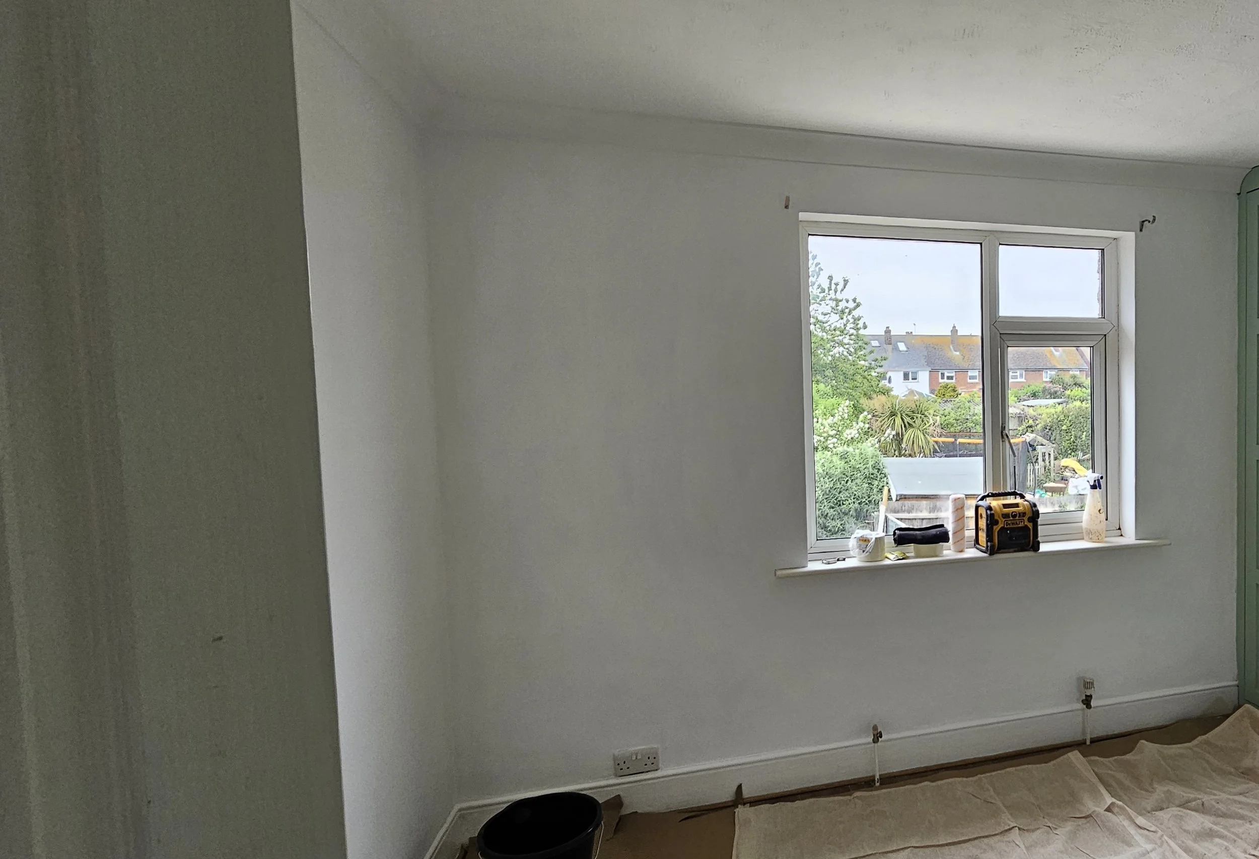 painted wall after plastered