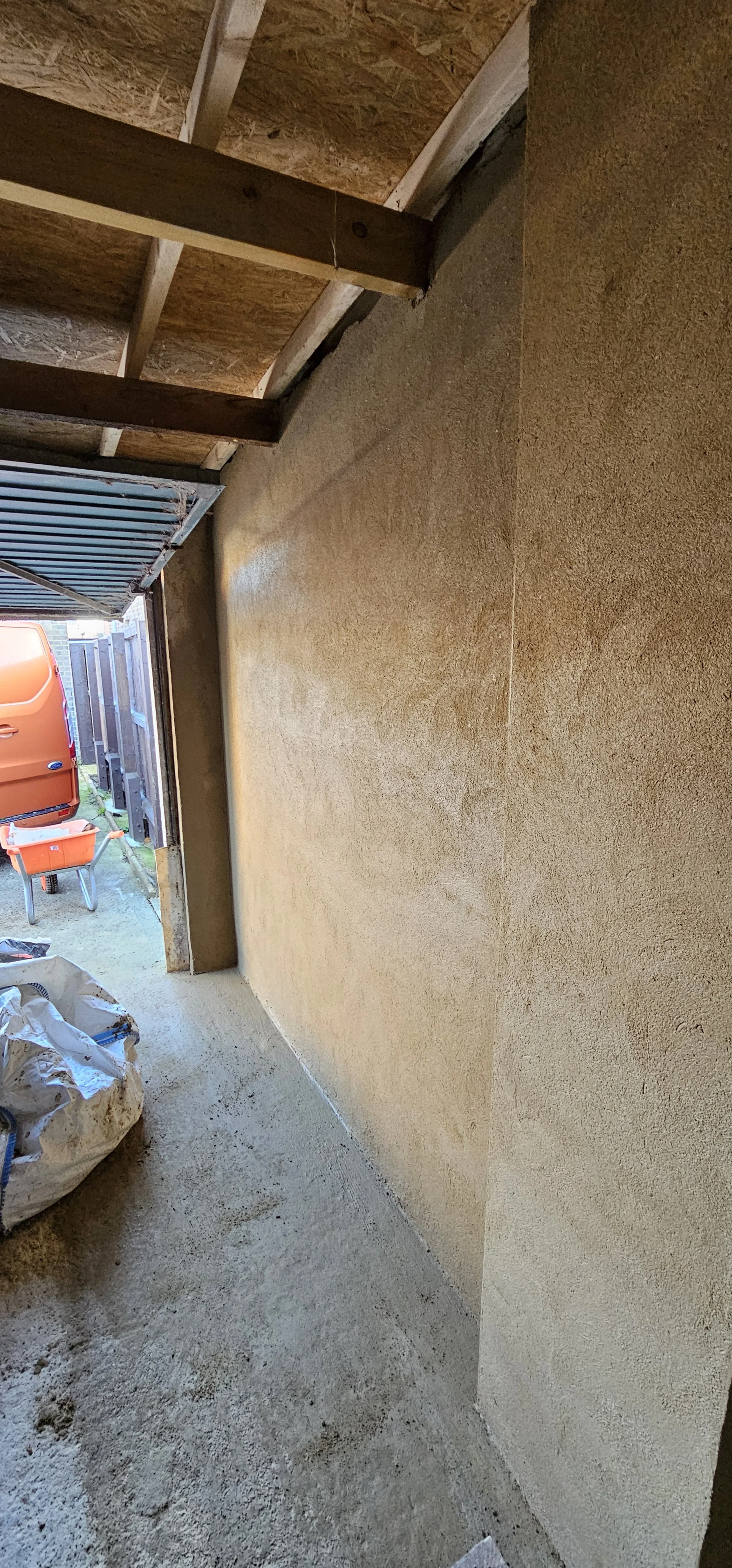Sand cement render wall