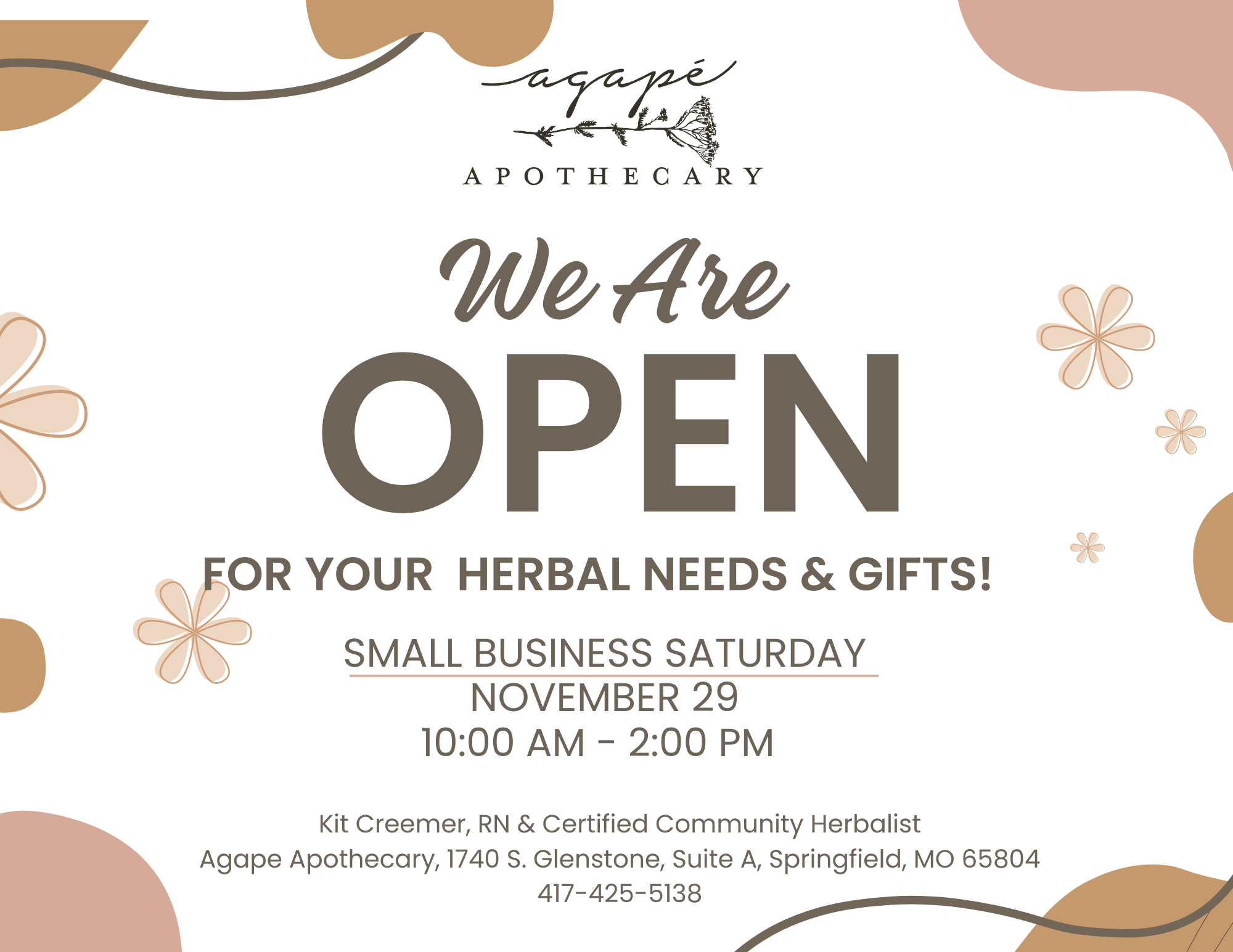 Small Business Saturday At Agapé Apothecary