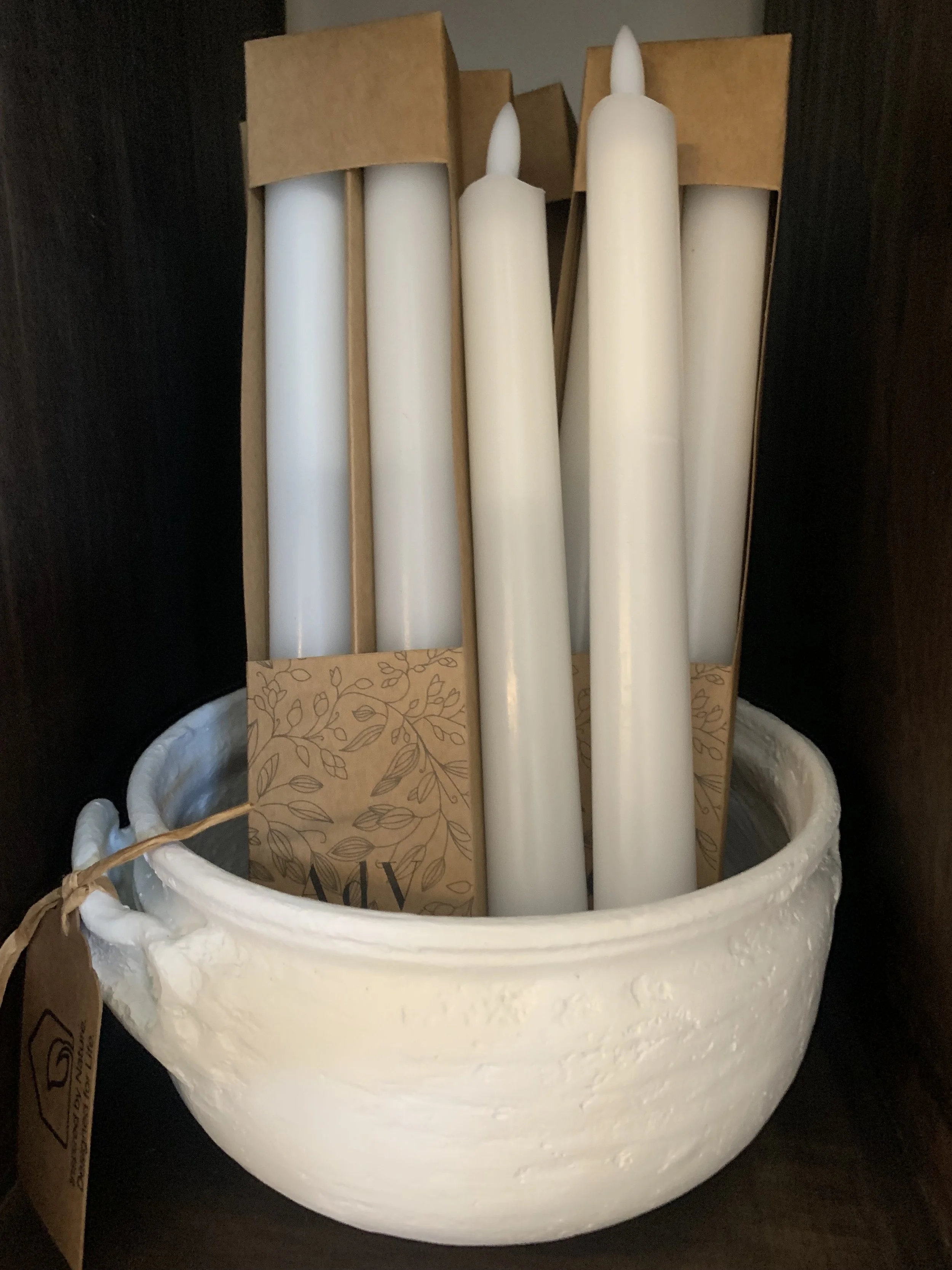 LED White Taper Candle