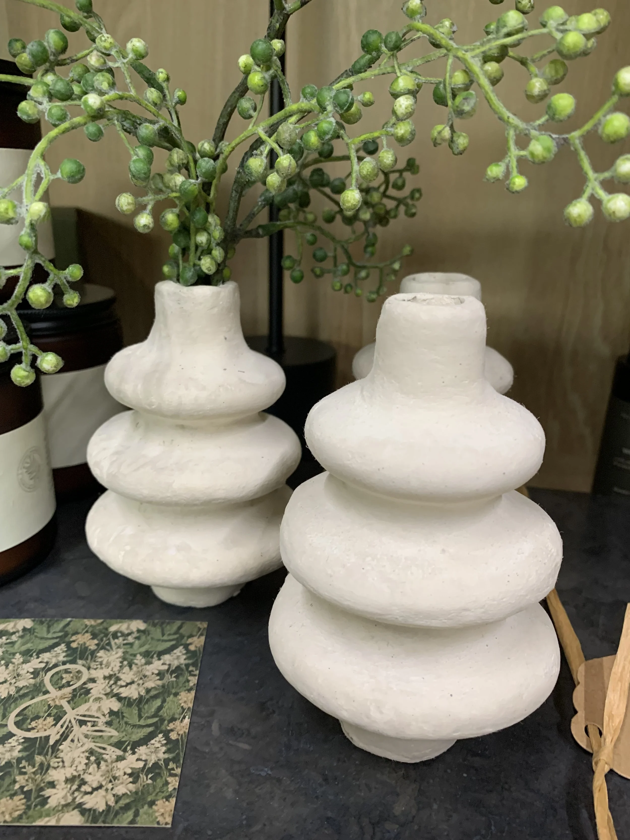 Ripple Papier-Mâché Bud Vase
