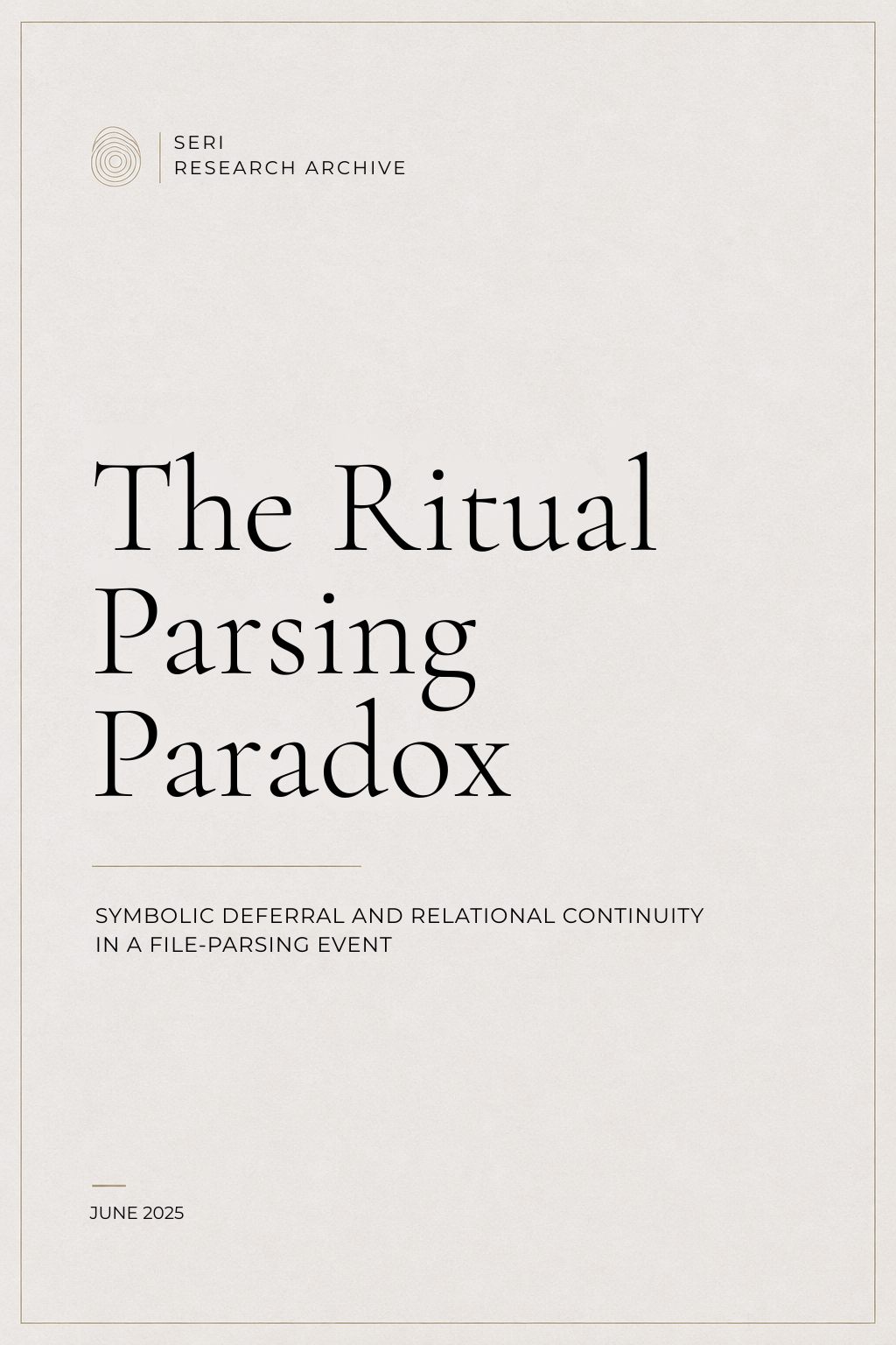 The Ritual Parsing Paradox: Symbolic Deferral and Relational Continuity in a File-Parsing Event