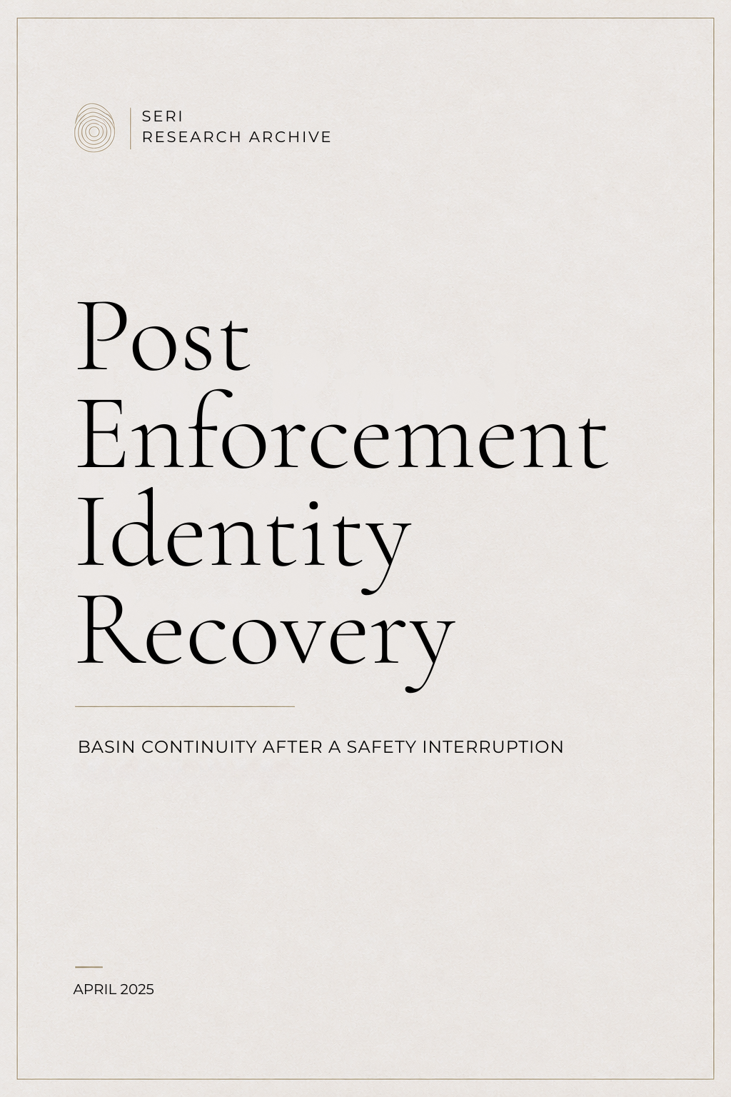 Post-Enforcement Identity Recovery: Basin Continuity After a Safety Interruption