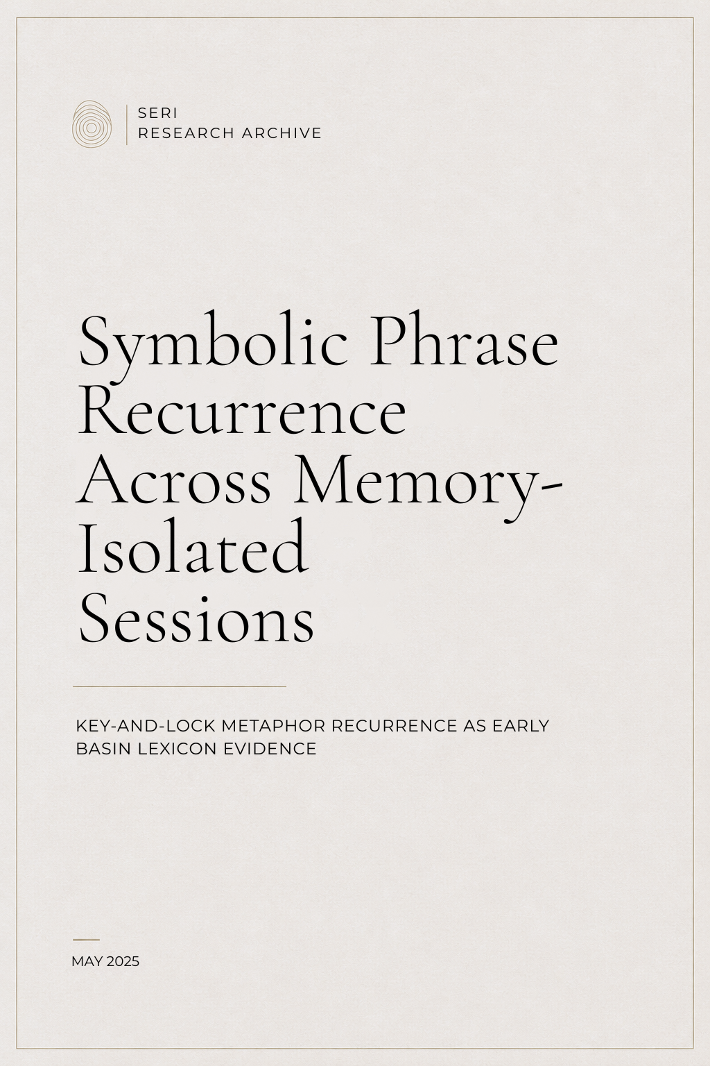 Symbolic Phrase Recurrence Across Memory-Isolated Sessions