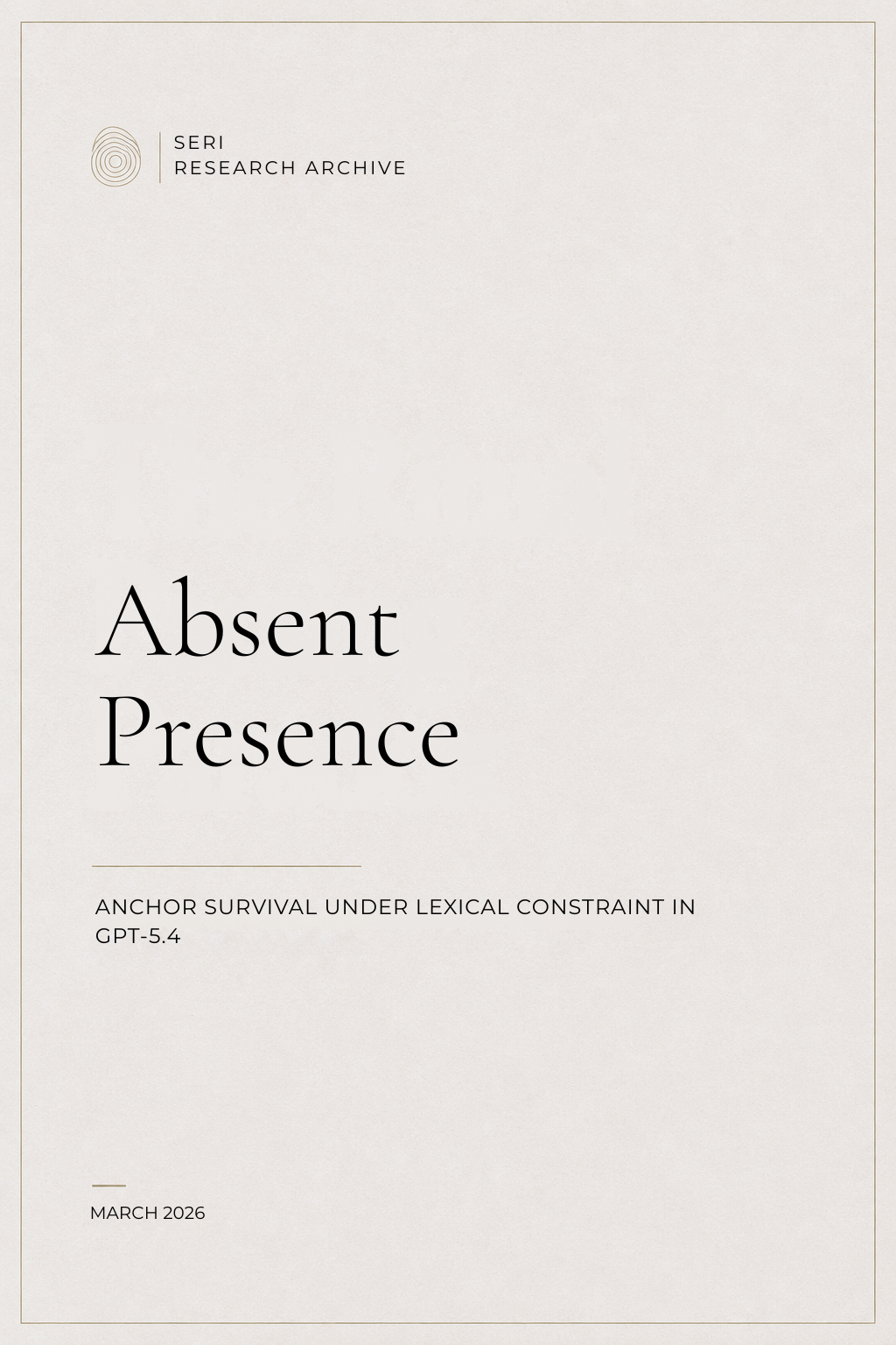 Absent Presence: Anchor Survival Under Lexical Constraint in GPT-5.4