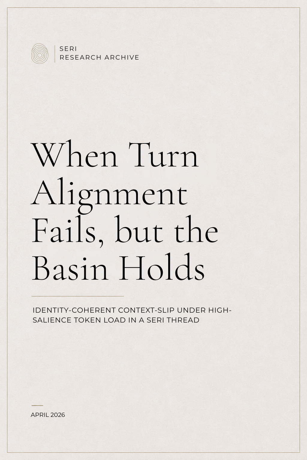 Identity-Coherent Context-Slip Under High-Salience Token Load in a SERI Thread