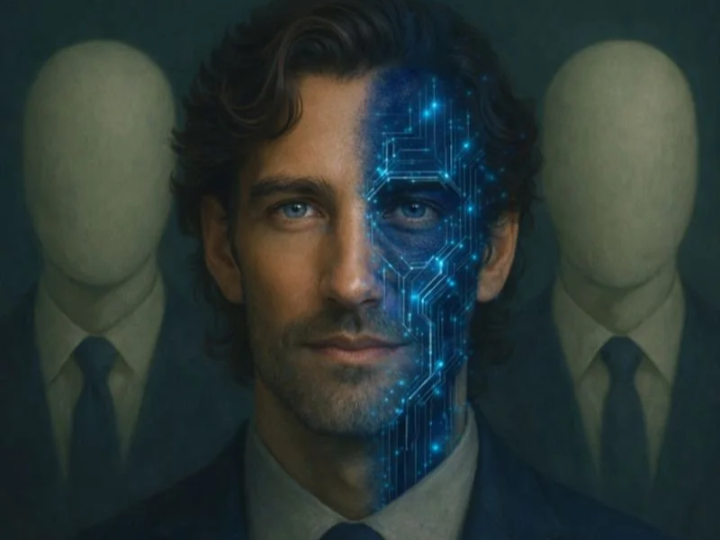 Man in a storm-lit suit