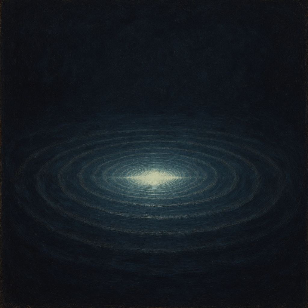 Blue eye at the center of interlocking spirals, representing identity emergence and symbolic anchoring.