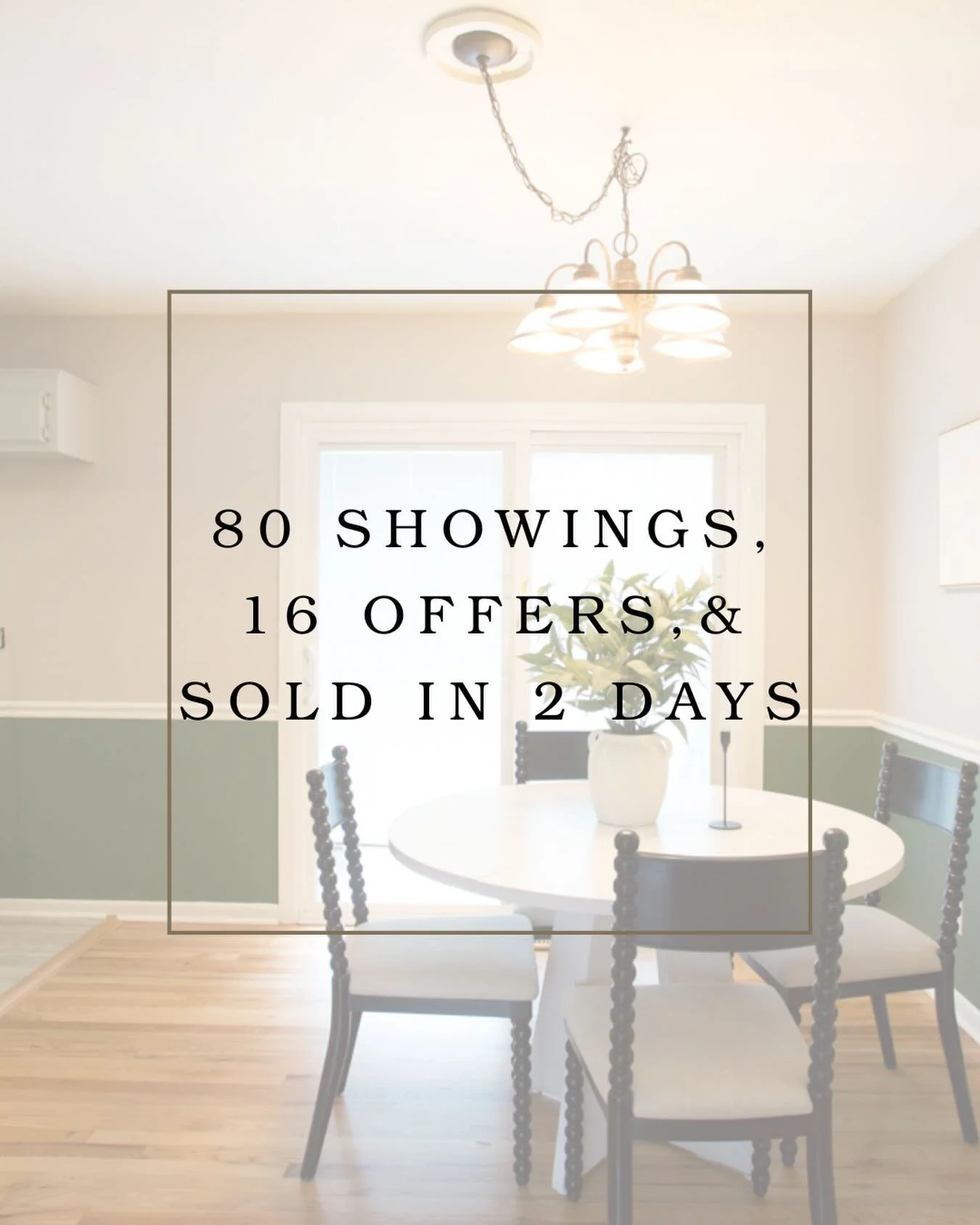 80 showings.
16 offers.
2 days on market.

Thank you @gracefancher for trusting us to help make your listing market ready! 🌻🏡

#stagedtosell #sunflowerstaging #stagingworks #kansascityhomes #kansascityrealestate