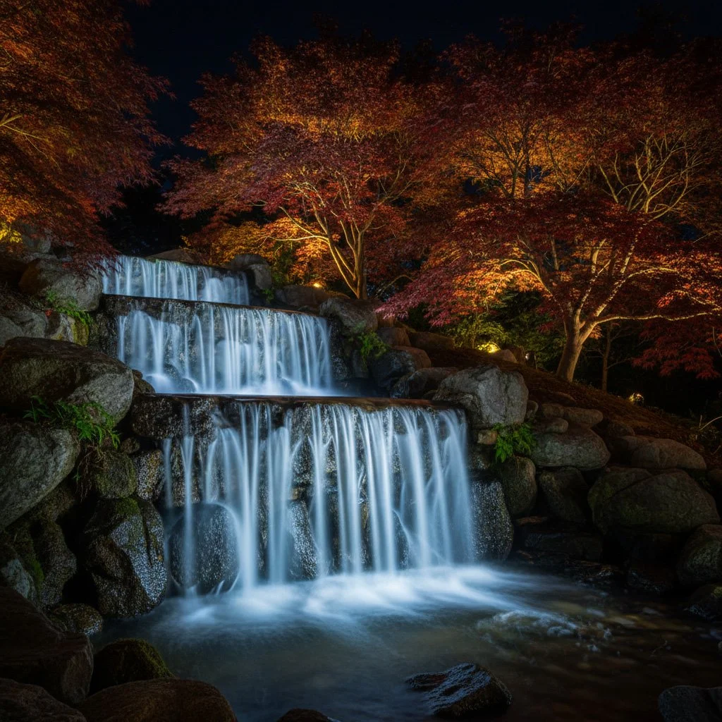 water feature lighting from landscape lighting installation services