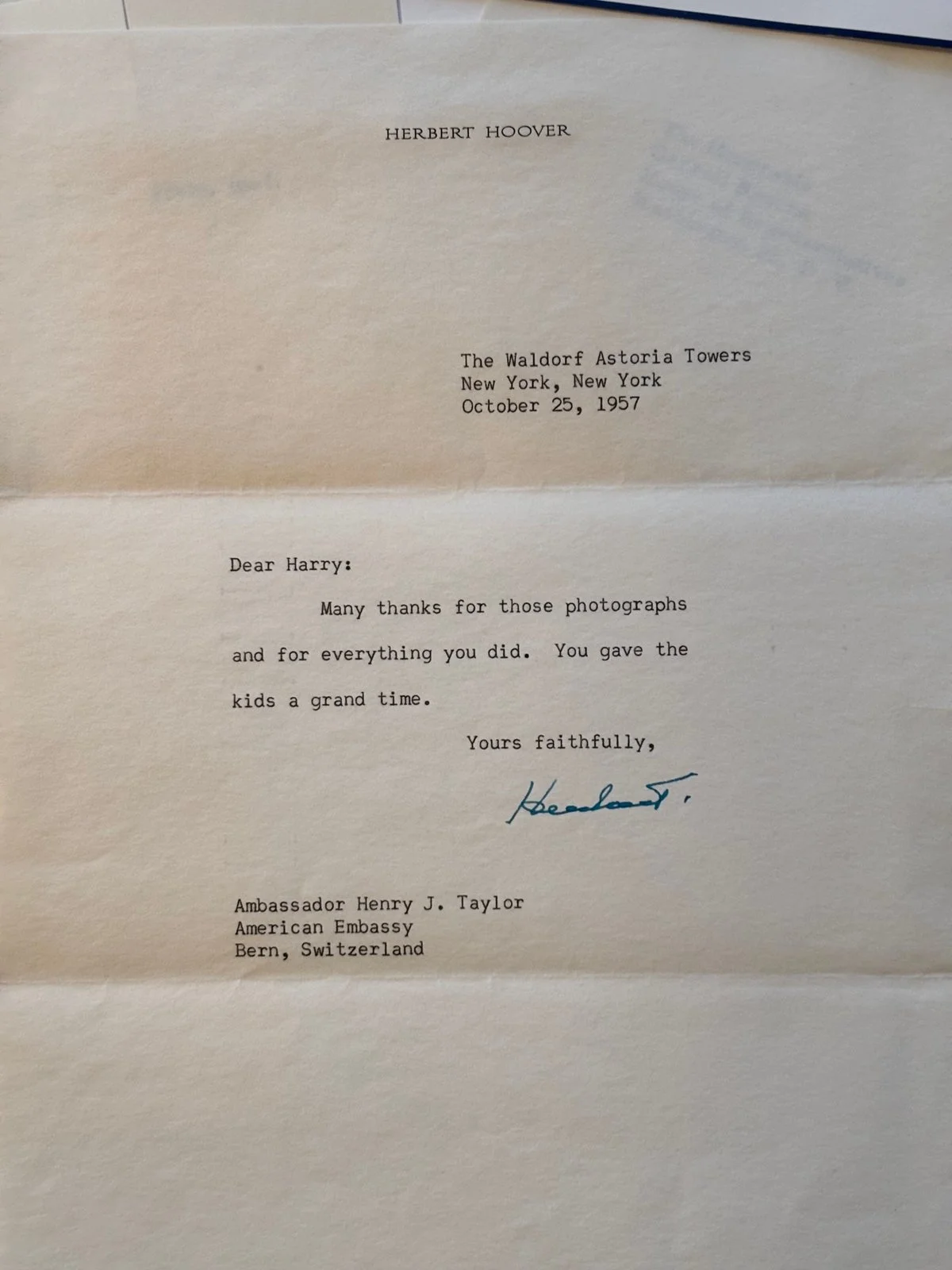 5 presidential letters   Hoover.jpg