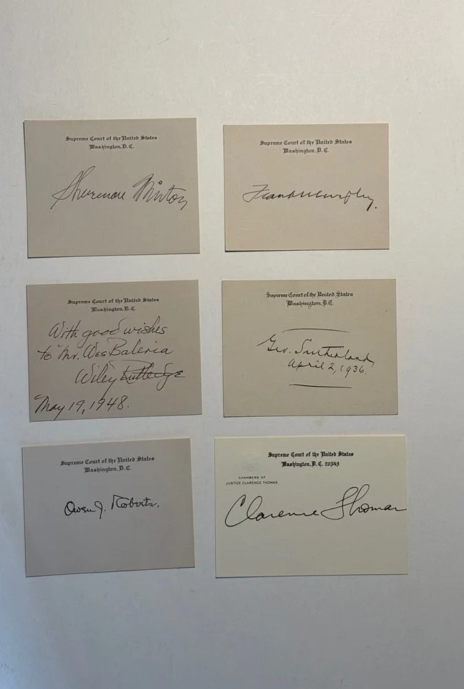 Supreme Court collection of 12 signed cards