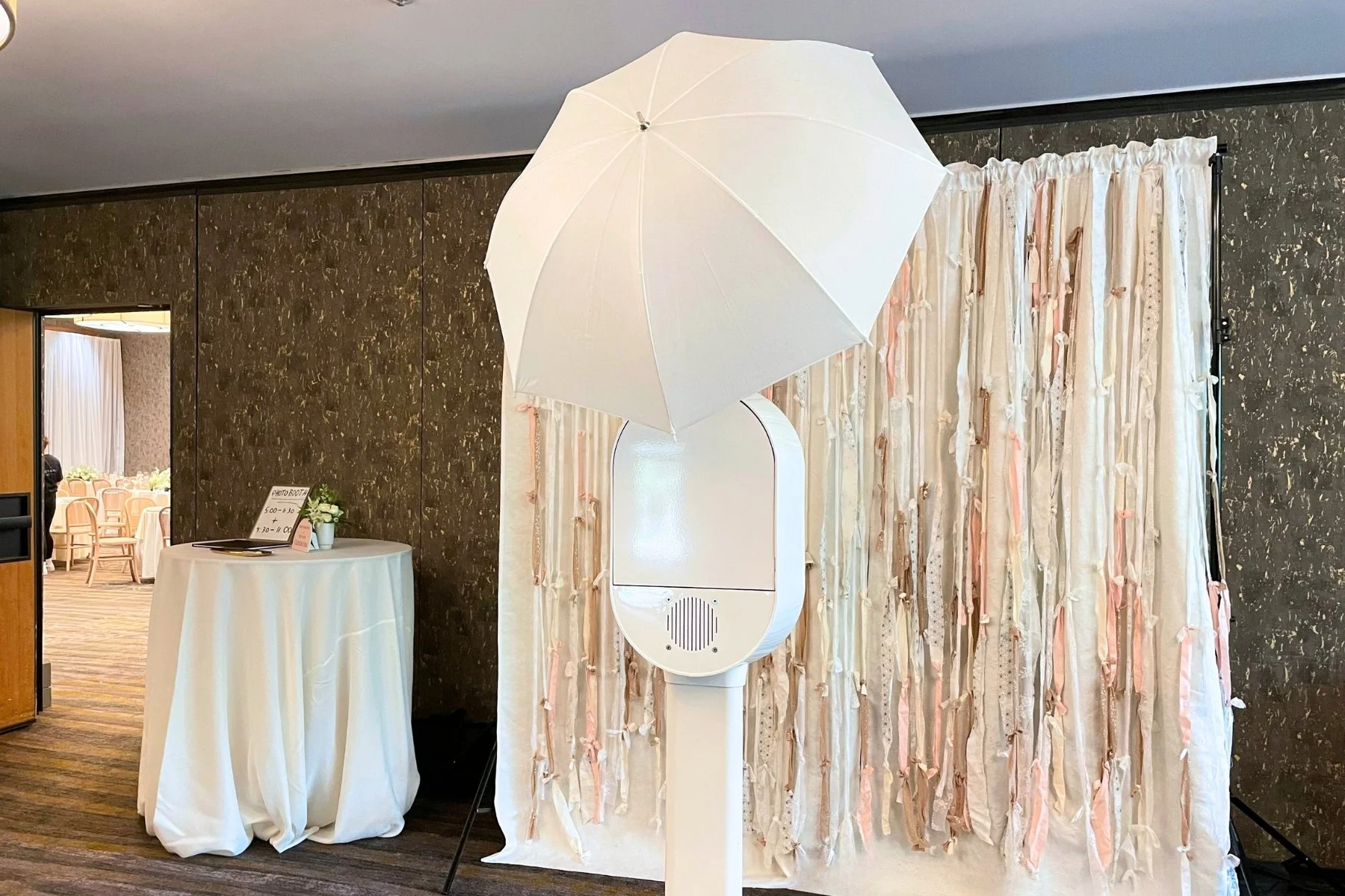 photo booth set up at the pomeroy kananaskis mountain lodge