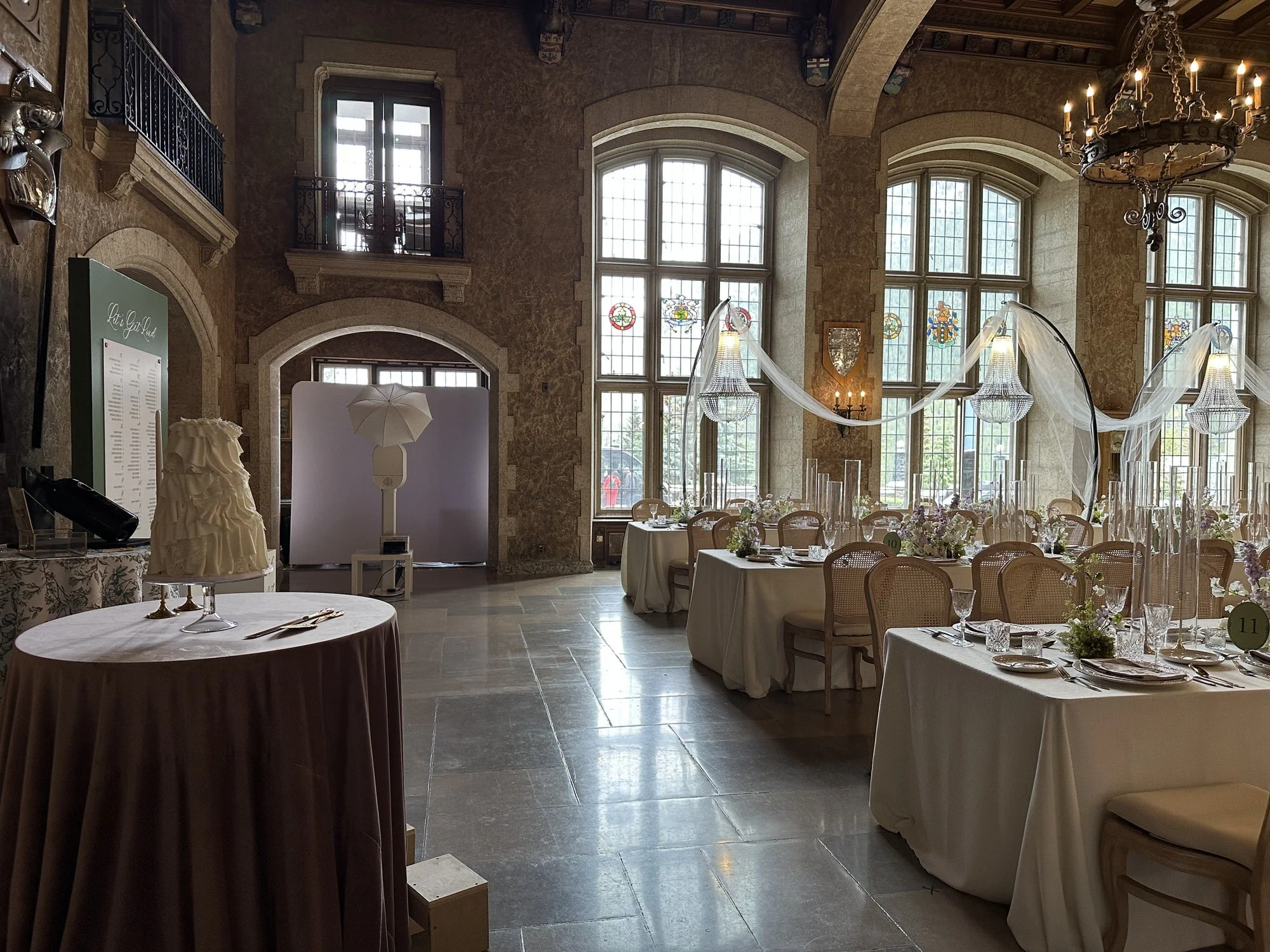 Glam Photo Booth setup inside Mt. Stephen Hall at the Fairmont Banff Springs wedding