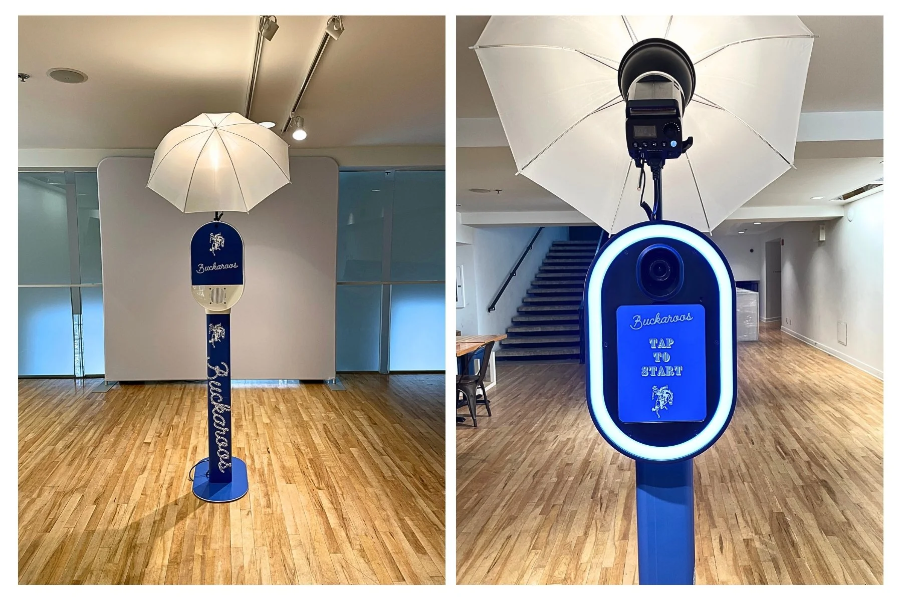 A digital photo booth installation for the Calgary stampede at a Stephen Avenue venue