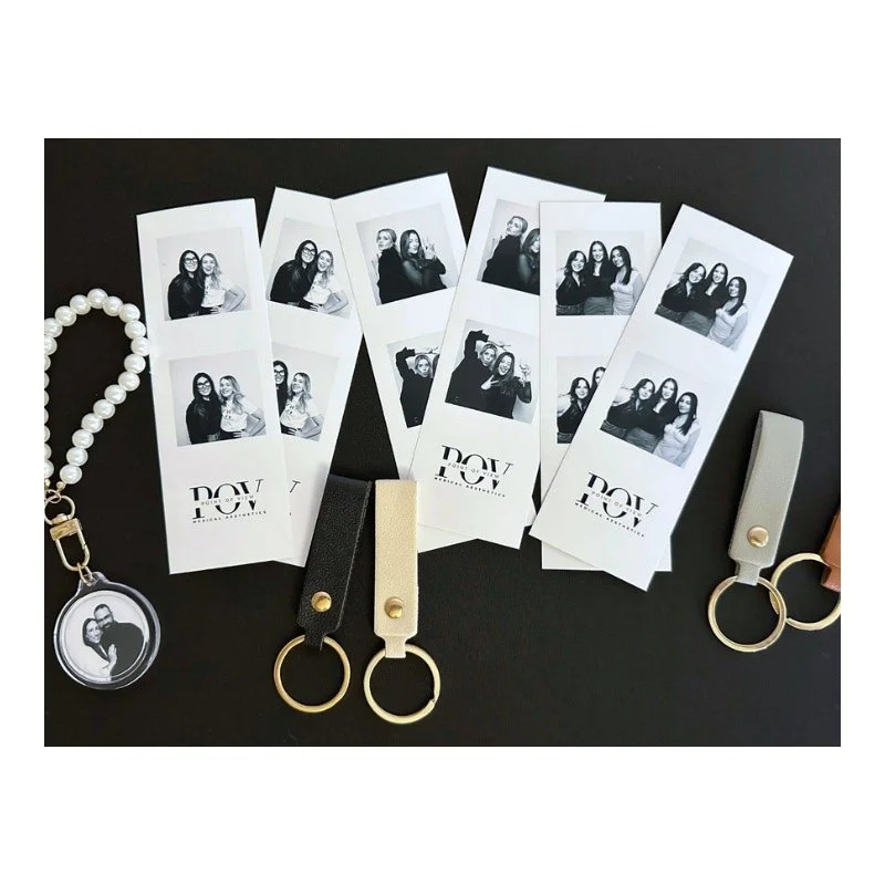 photo keychains from a clinic brand anniversary party