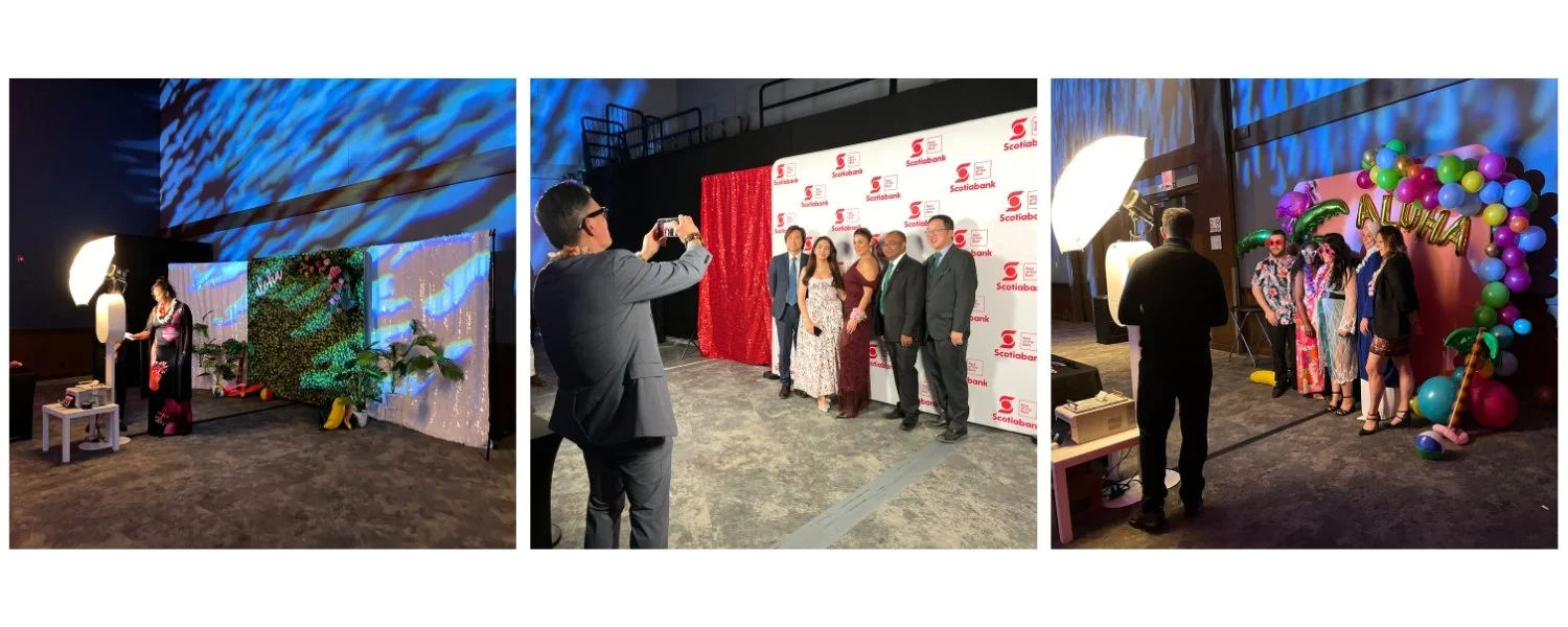 print photo booths and a selfie station at a corporate gala