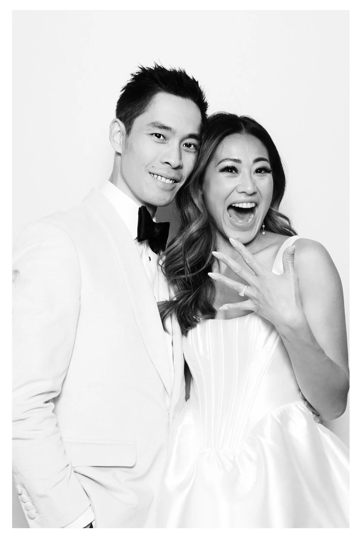 black and white cover photo for a wedding video guestbook