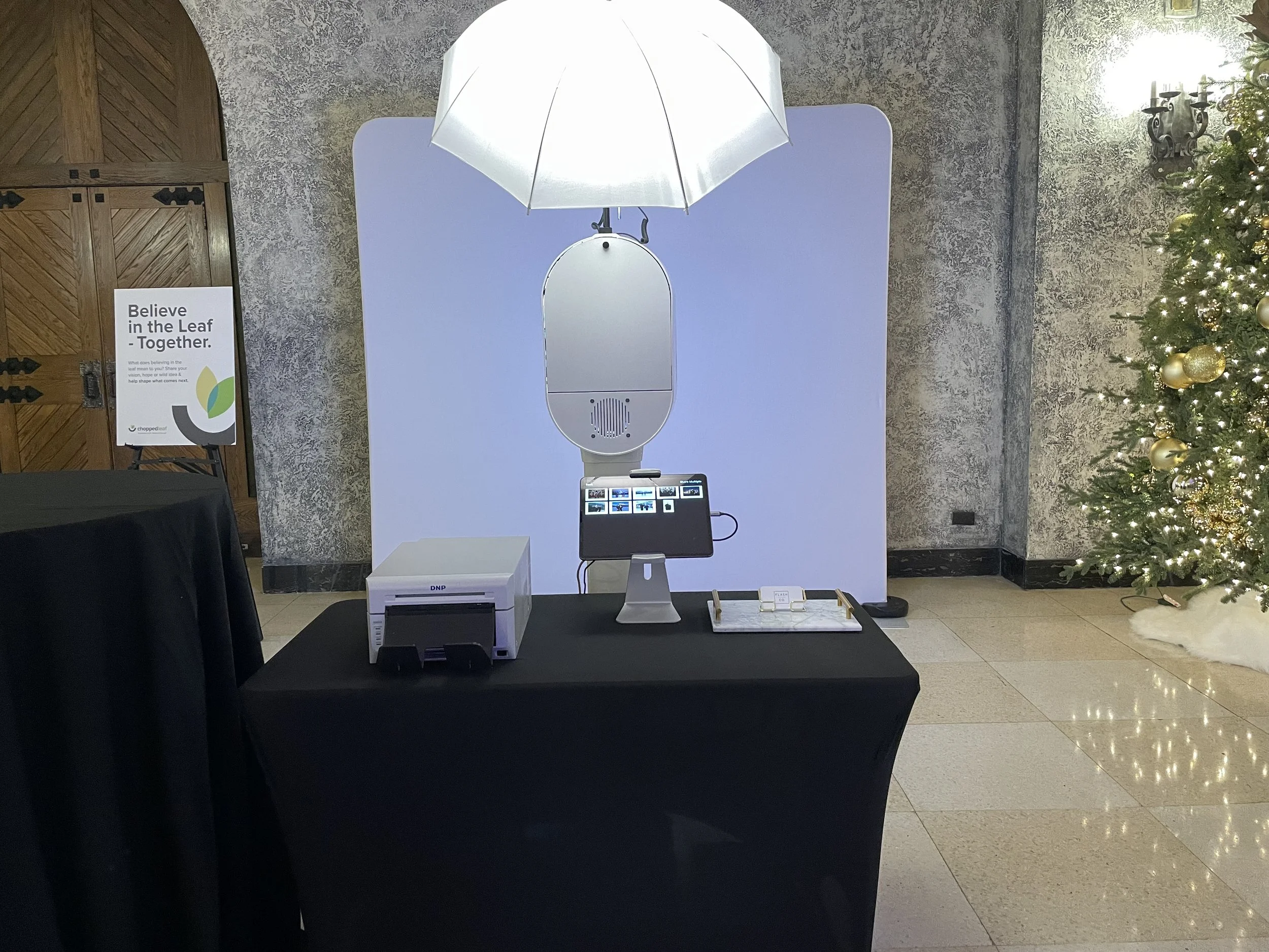 Generative AI Photo Booth set up at The Banff Springs Hotel