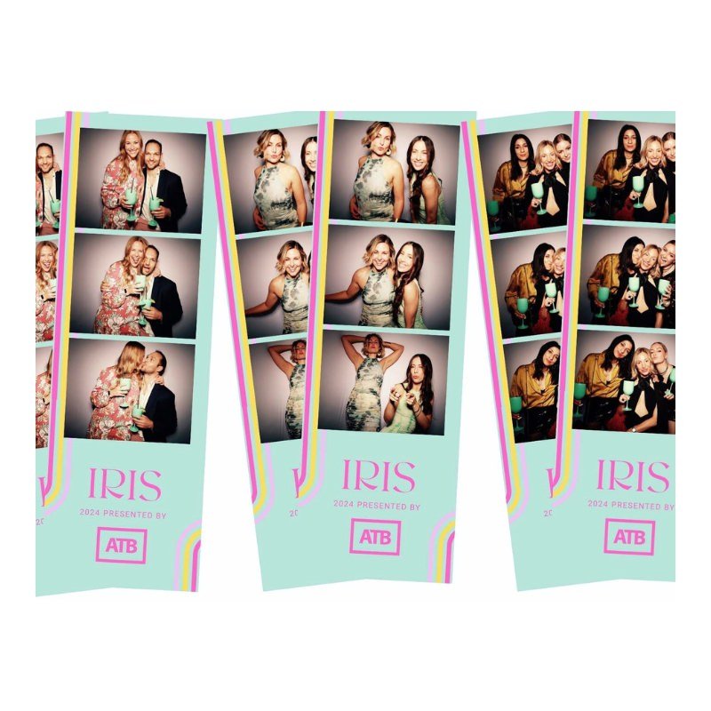 branded 2x6 photo strips from a fundraising gala vintage photo booth