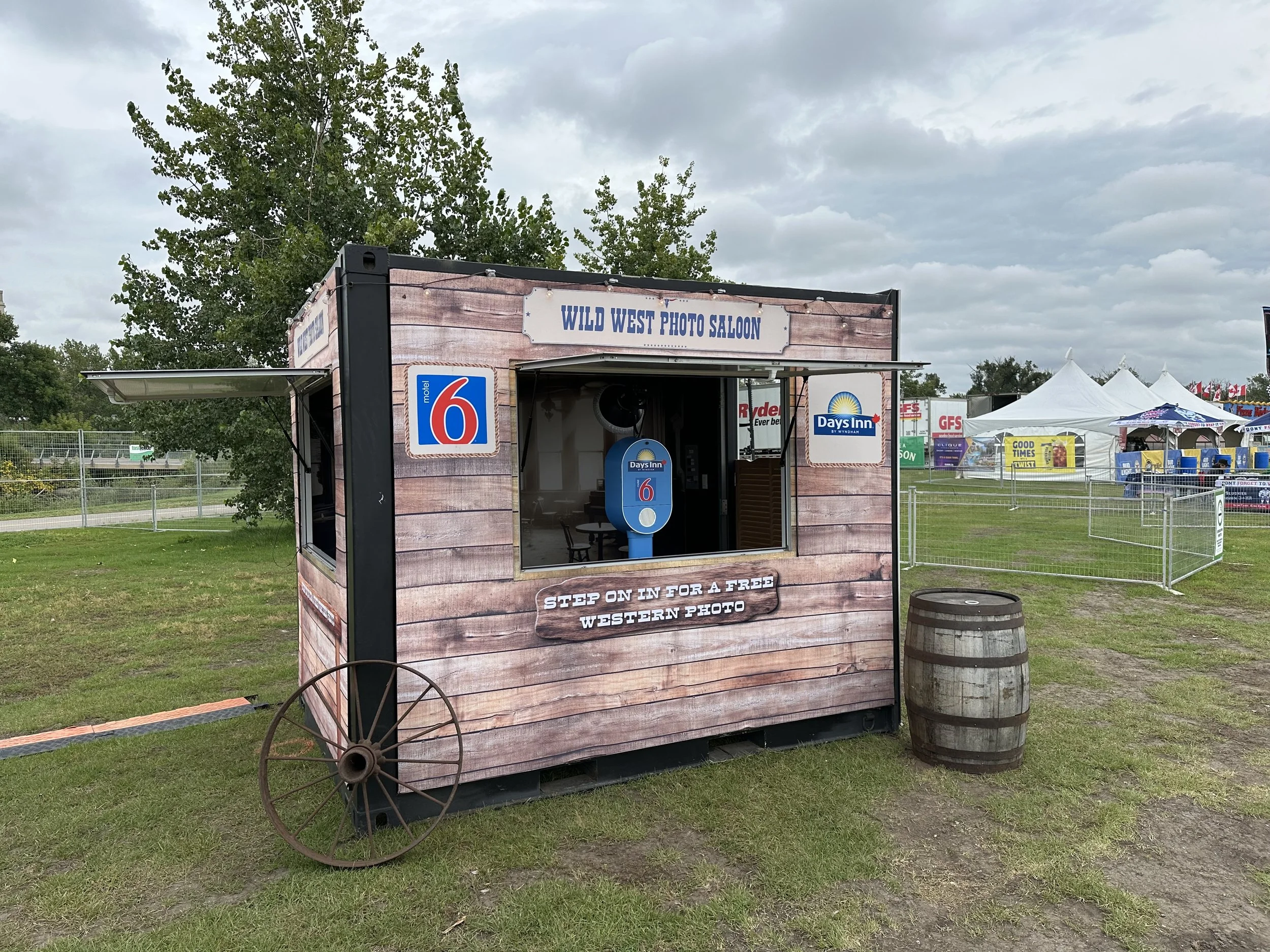 Vintage saloon print photo booth activation at Country Thunder, Calgary Alberta
