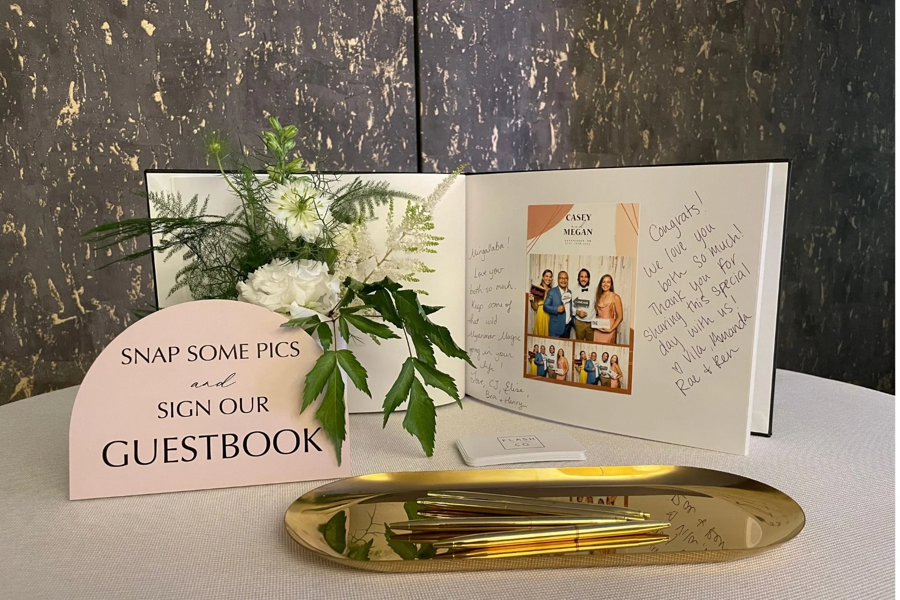 A photo guest book from a wedding at the pomeroy Kananaskis mountain lodge