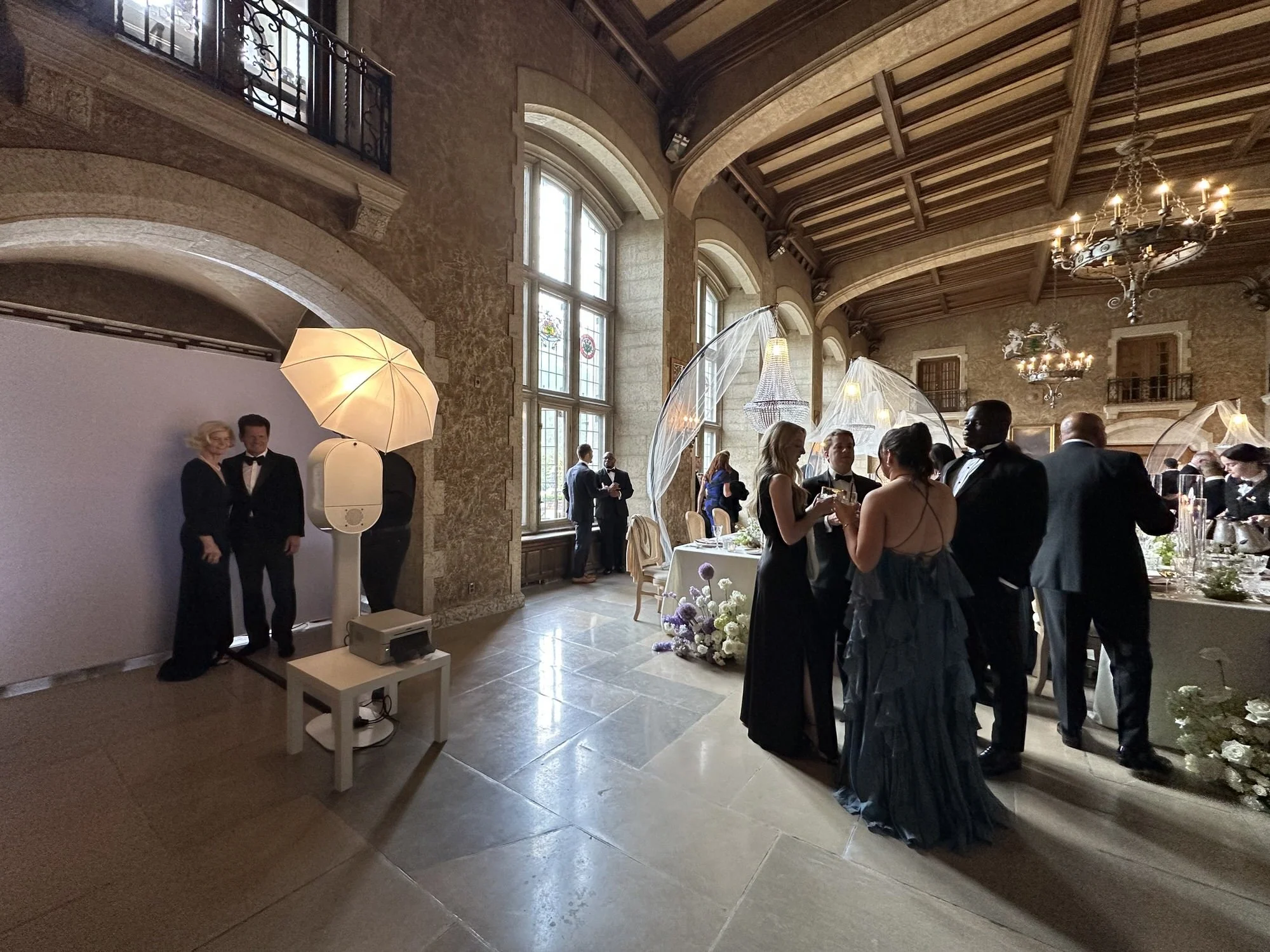Glam Photo Booth setup in Mt. Stephen Hall at the Fairmont Banff Springs wedding