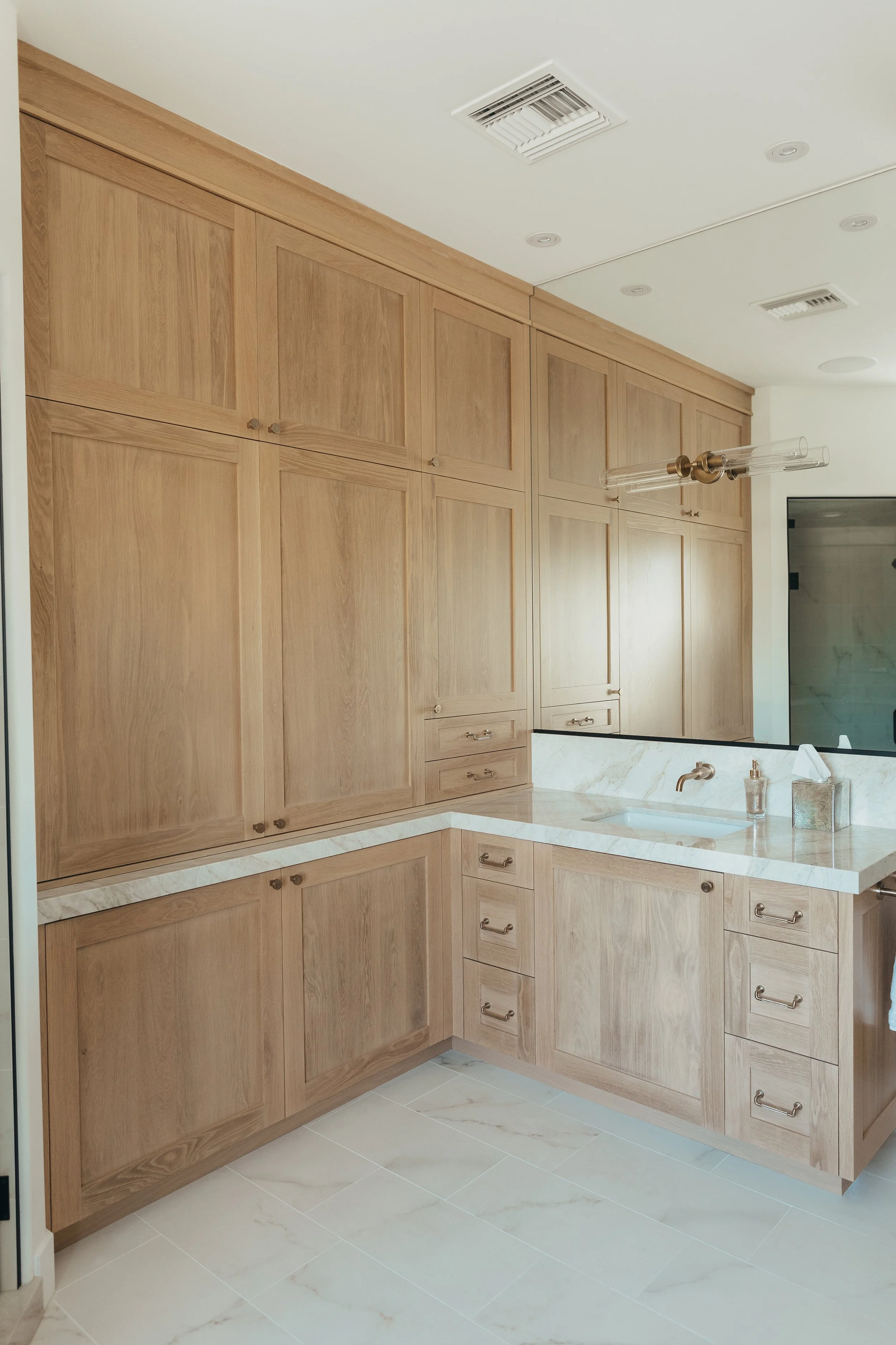 Custom master bathroom remodel in white oak