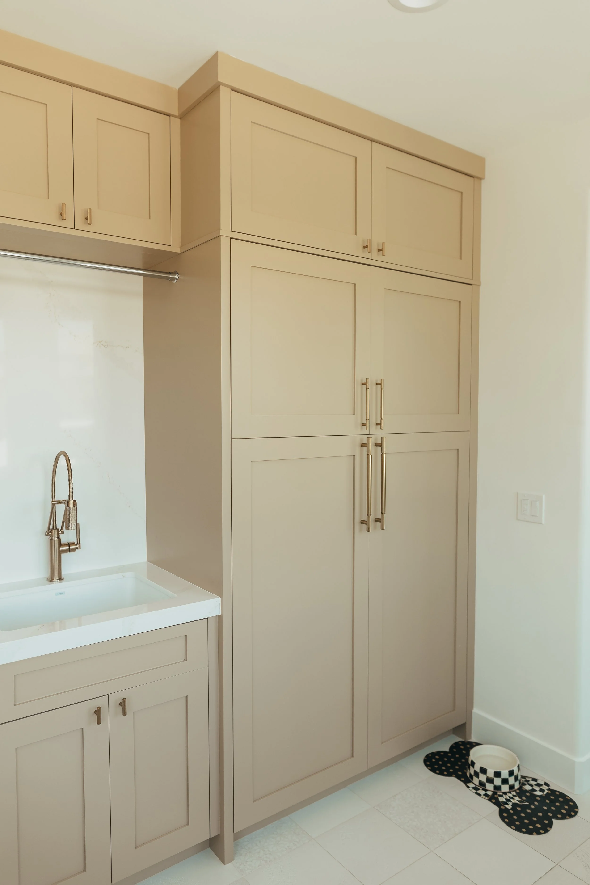 Custom color laundry room built-in cabinetry